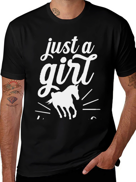 Just a Girl Who Loves Horses T-Shirt - Black