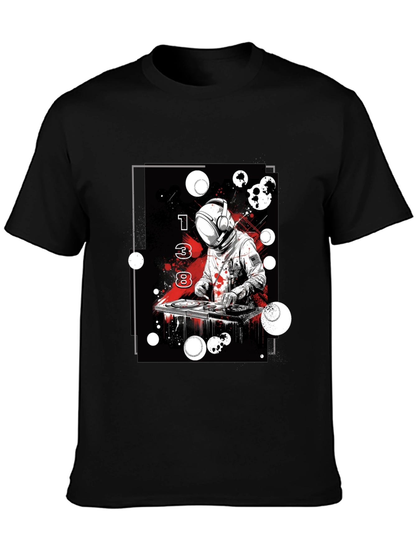 Astronaut DJ Graphic Tee - Black Cotton Blend