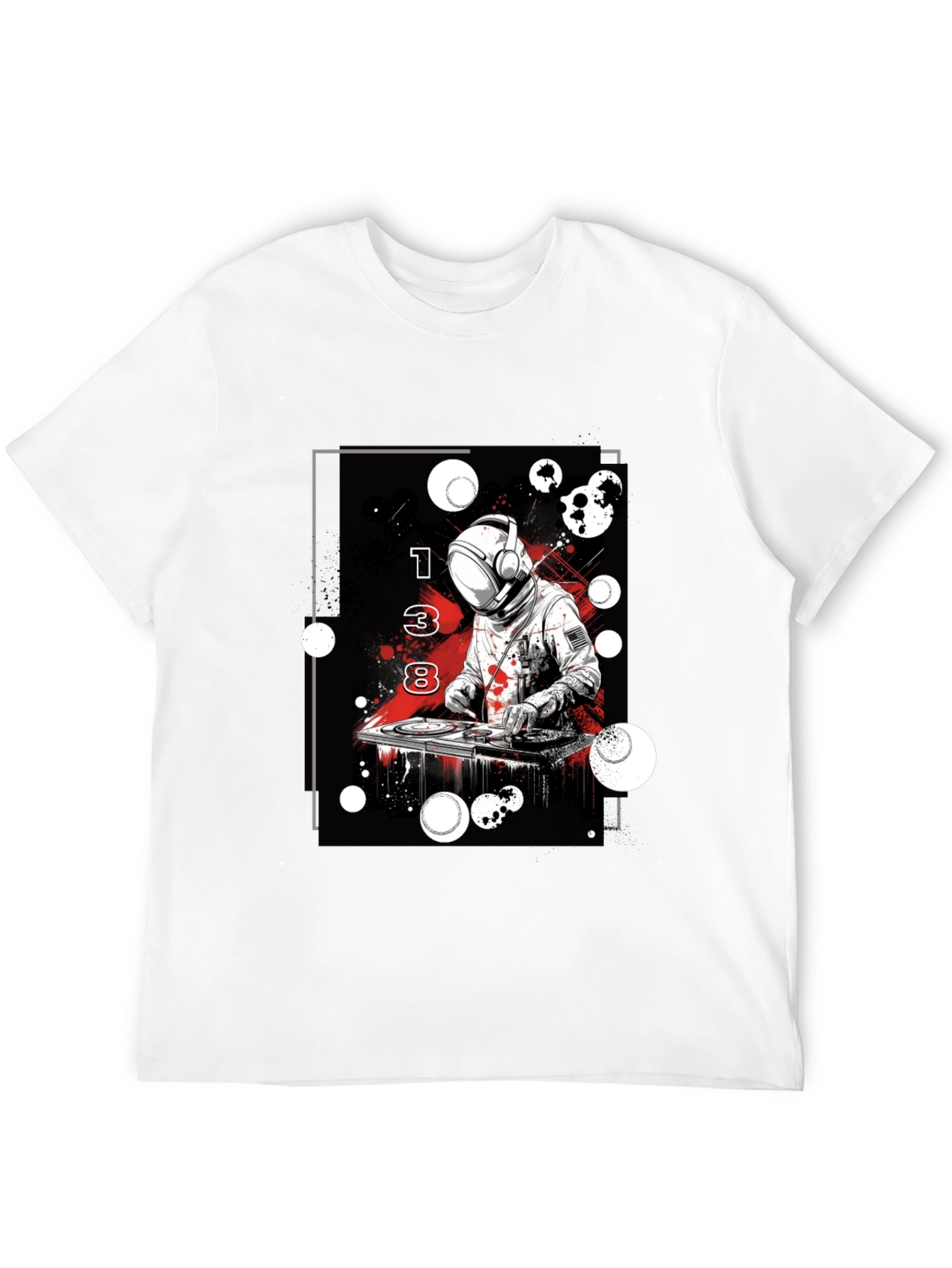 Astronaut DJ Graphic Tee - Black Cotton Blend