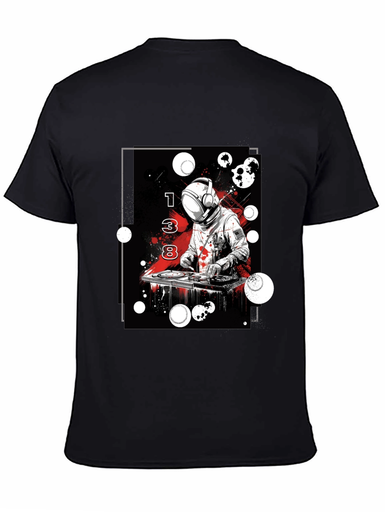 Astronaut DJ Graphic Tee - Black Cotton Blend