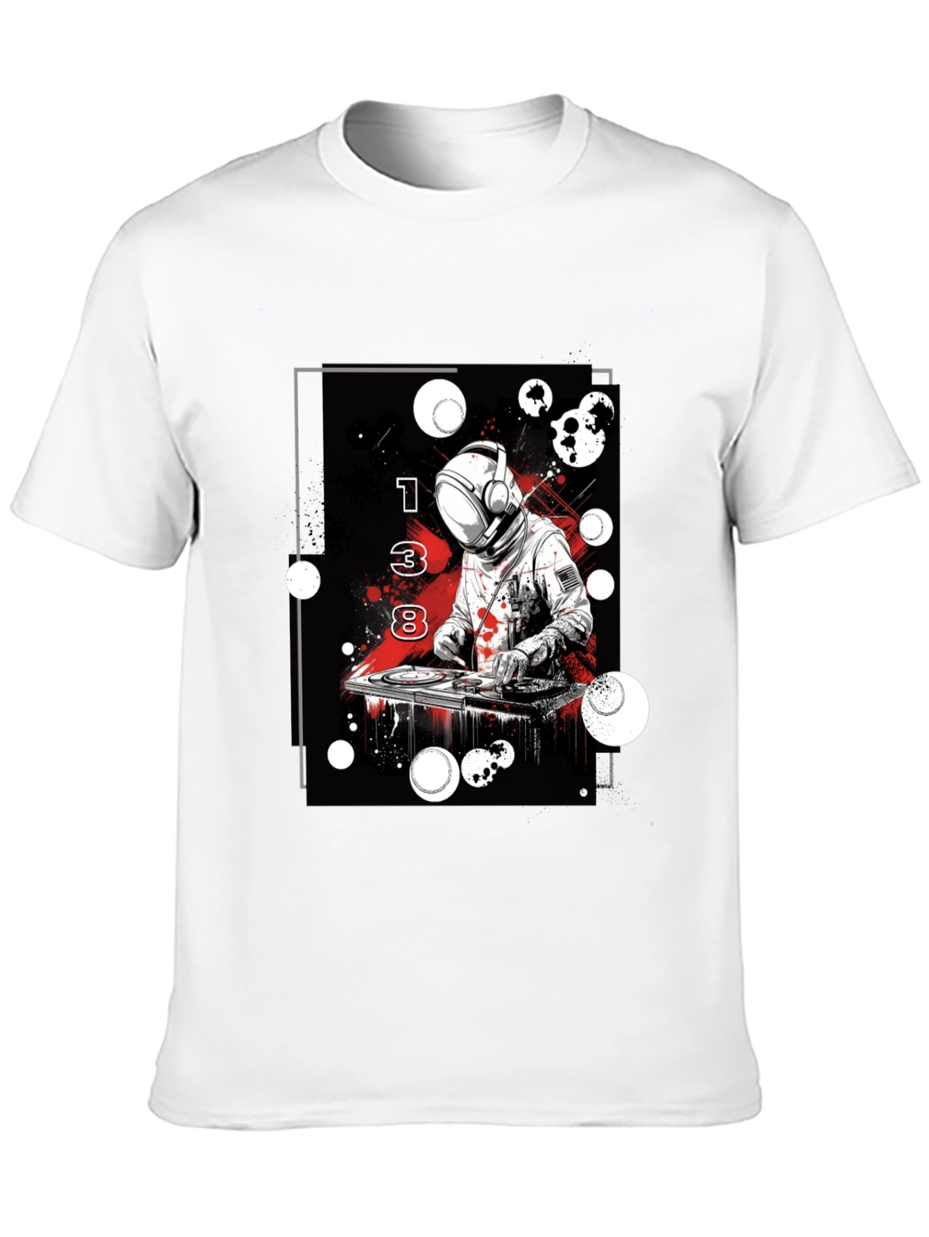 Astronaut DJ Graphic Tee - Black Cotton Blend