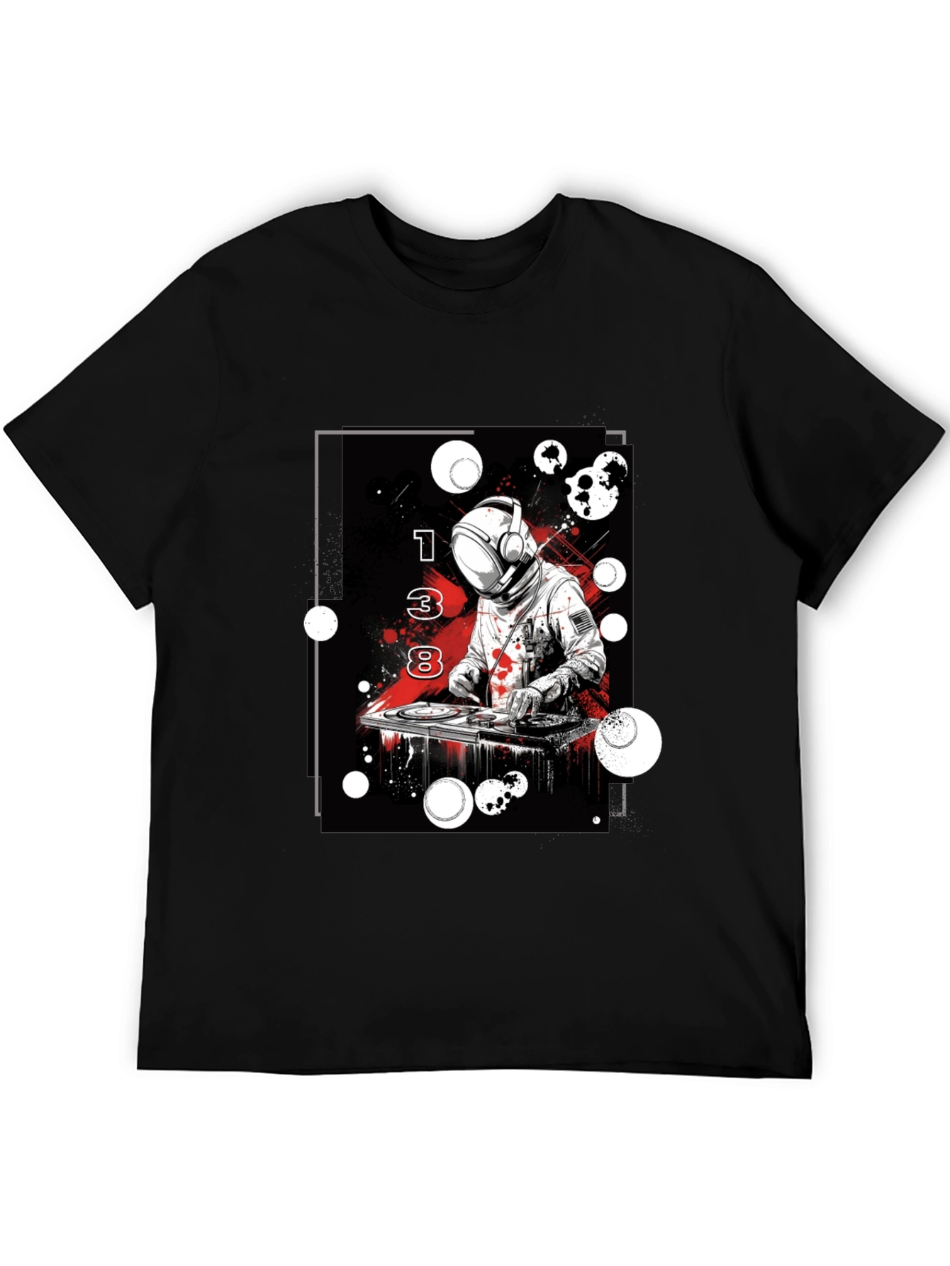 Astronaut DJ Graphic Tee - Black Cotton Blend