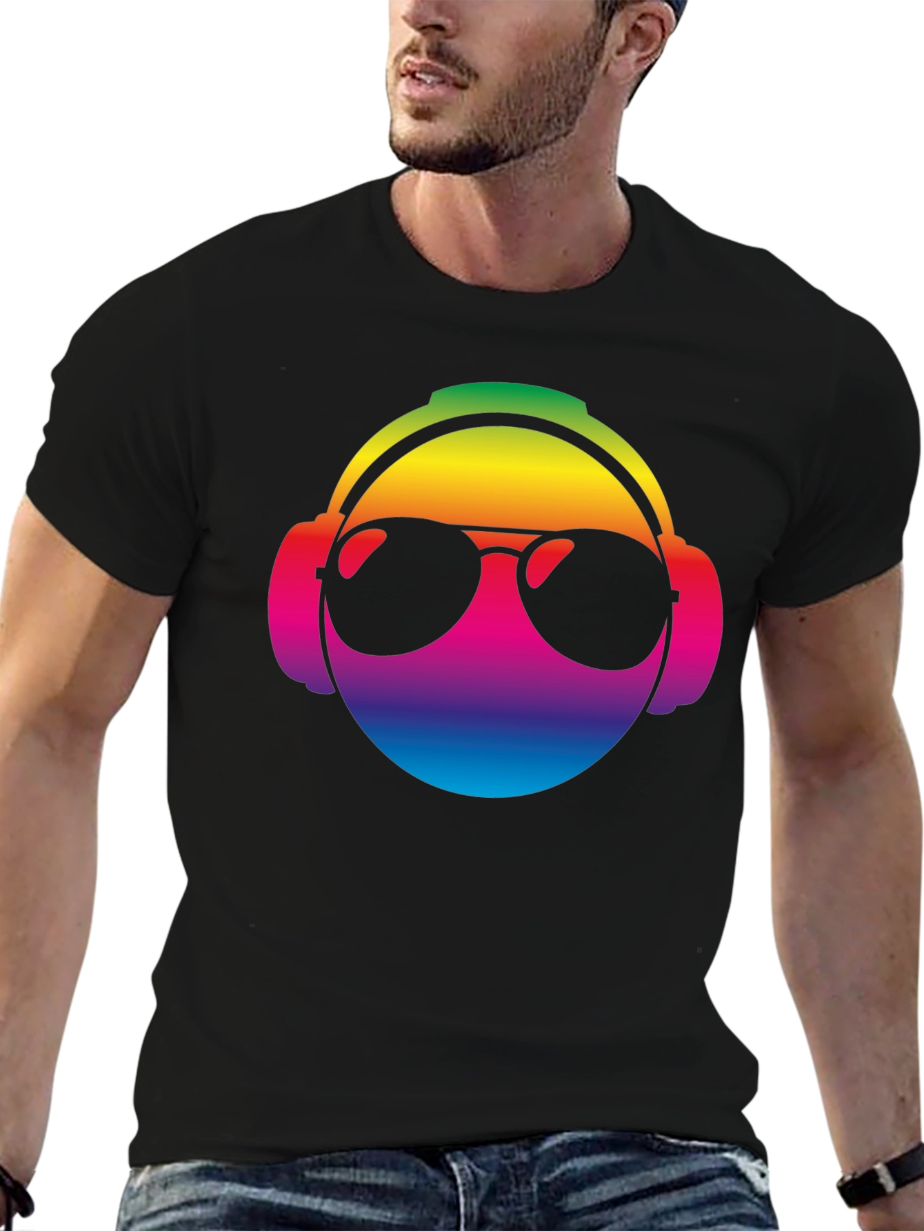 Cool Rainbow DJ Graphic T-Shirt