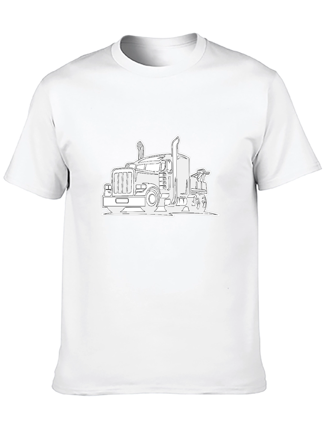 Truck Outline Graphic Tee - Black Cotton Comfort