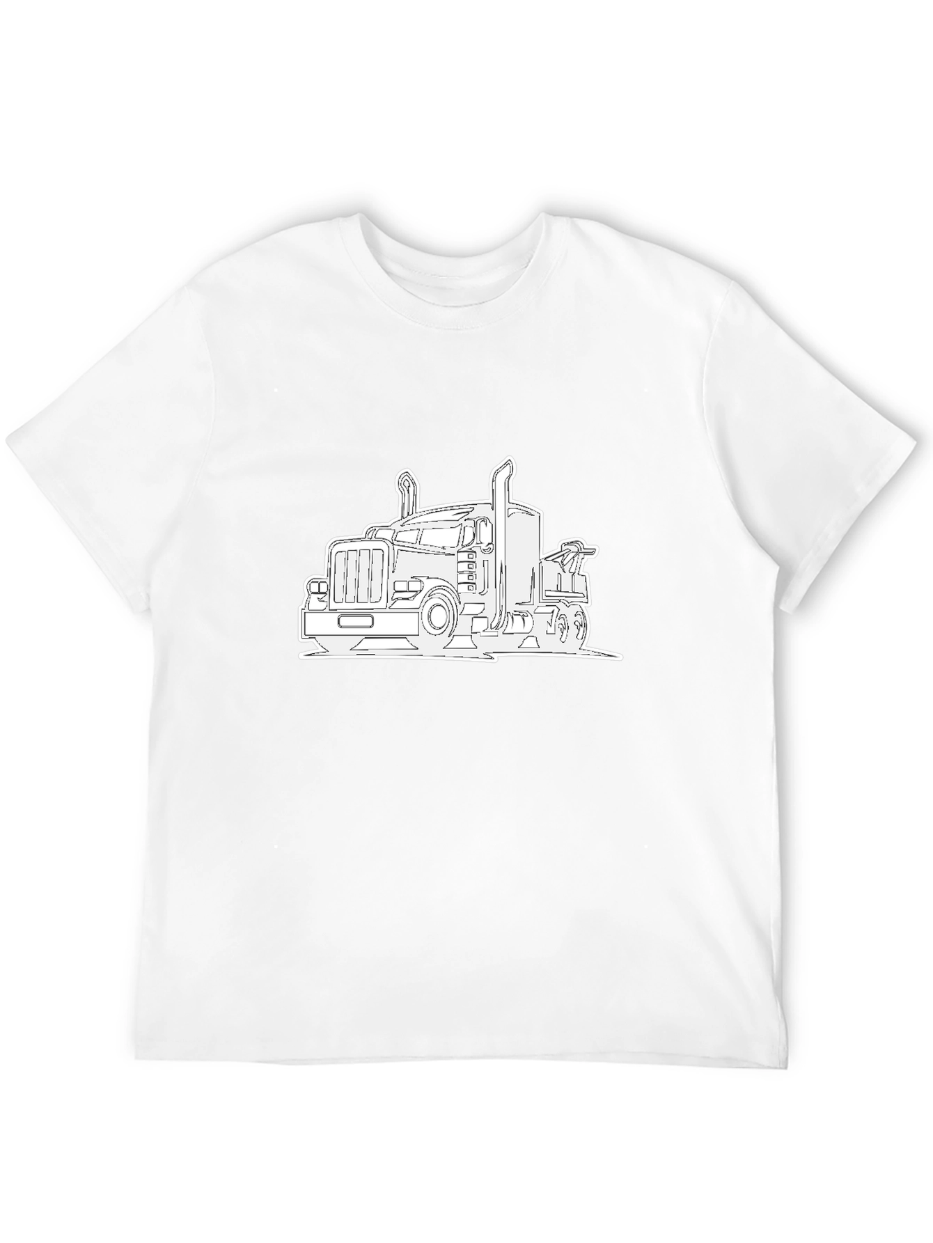 Truck Outline Graphic Tee - Black Cotton Comfort