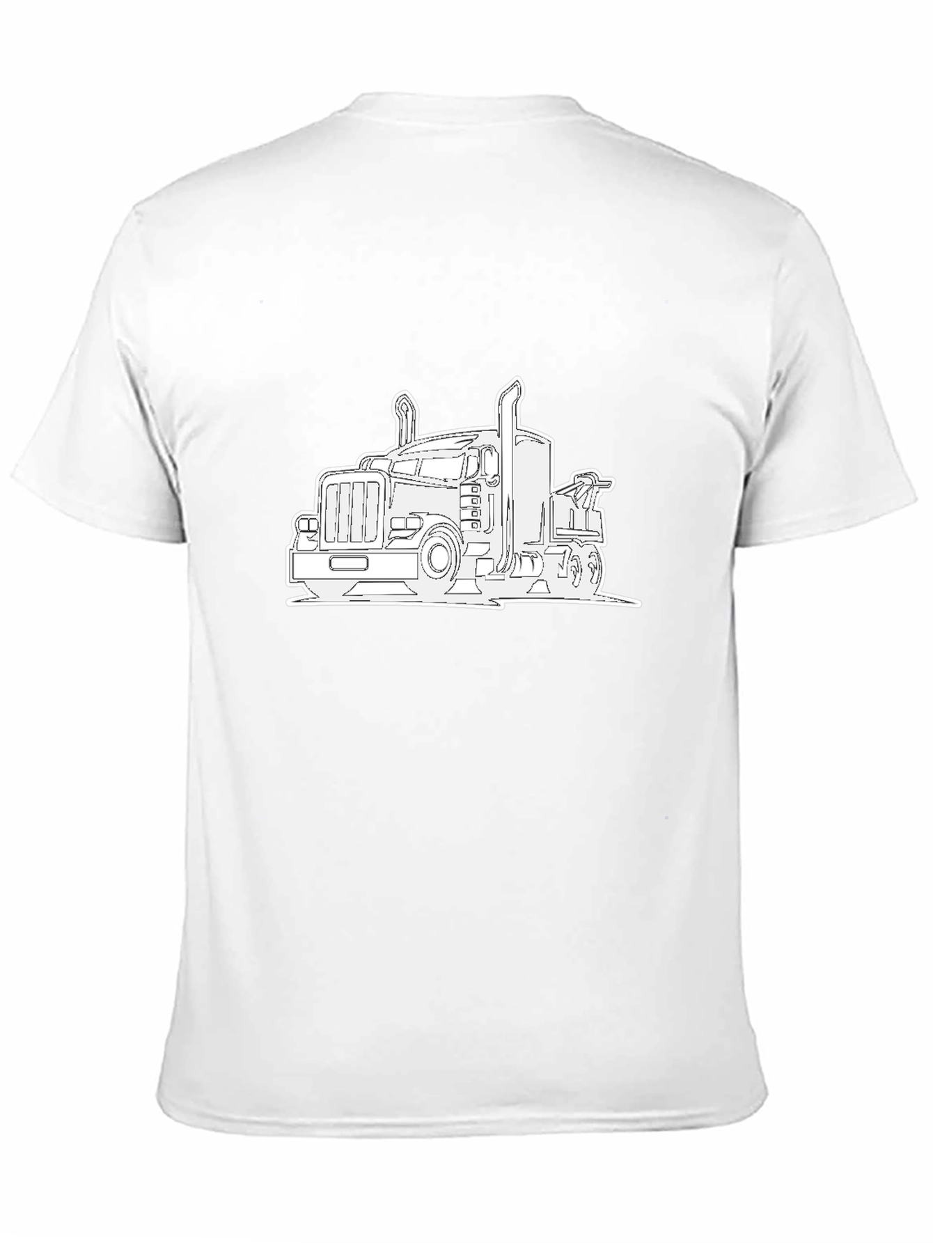 Truck Outline Graphic Tee - Black Cotton Comfort