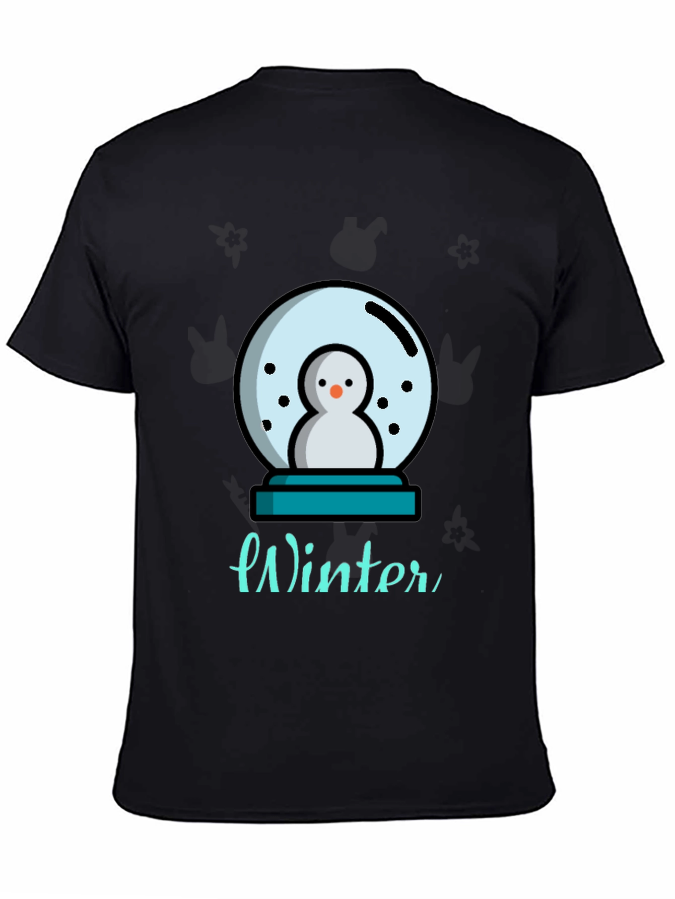 Winter Snow Globe Graphic Tee - Black