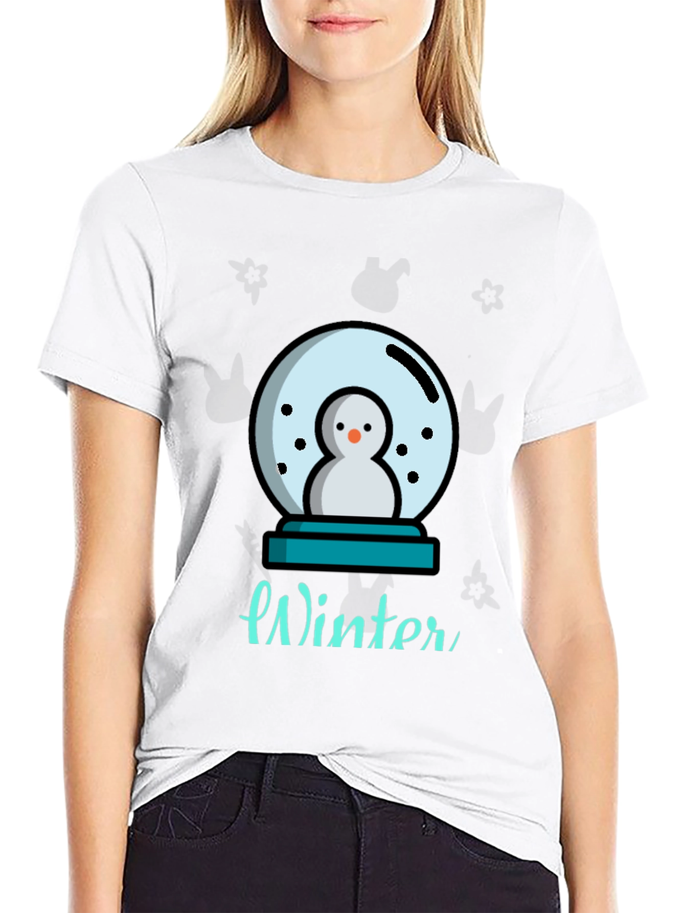 Winter Snow Globe Graphic Tee - Black