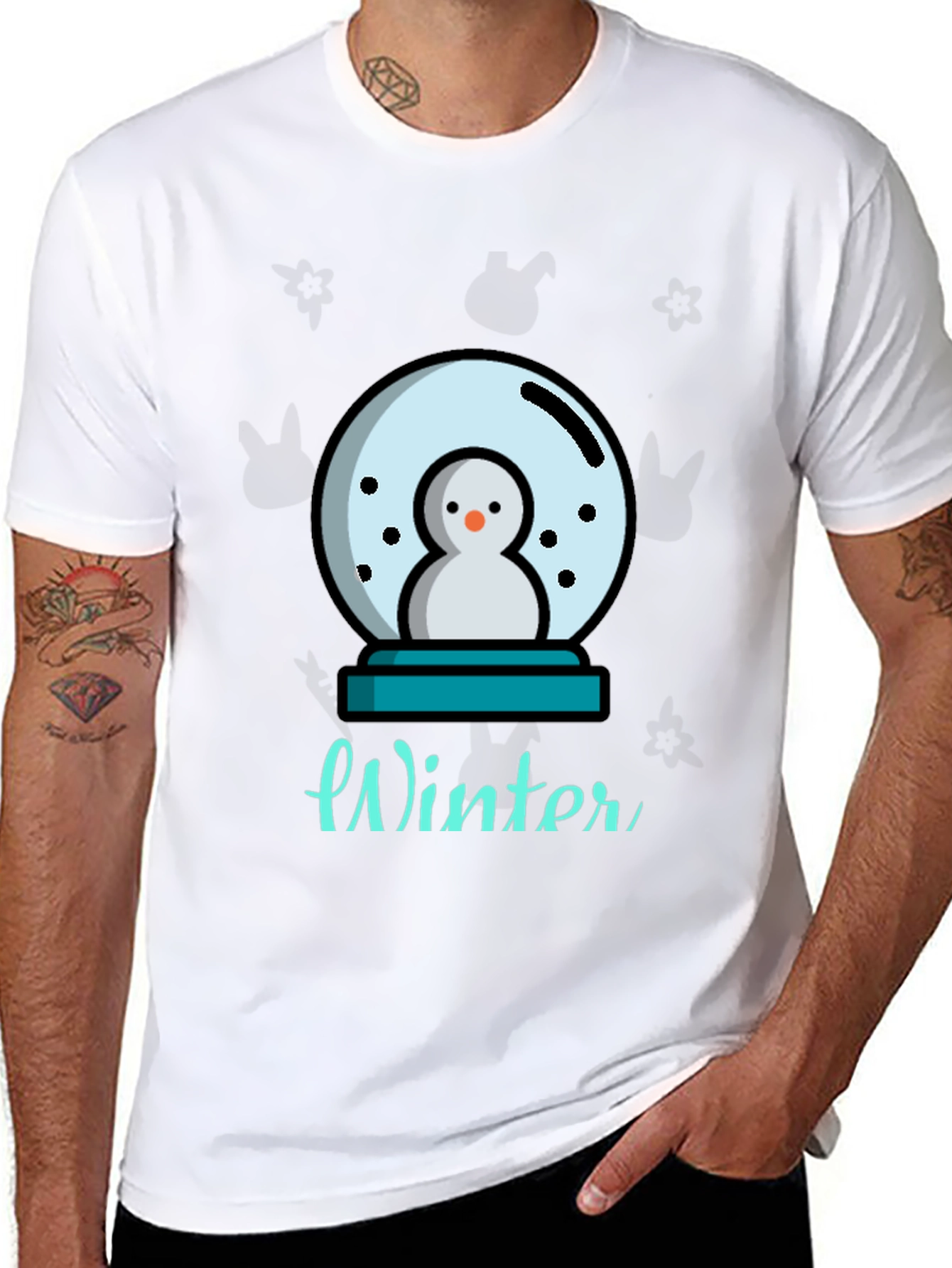 Winter Snow Globe Graphic Tee - Black