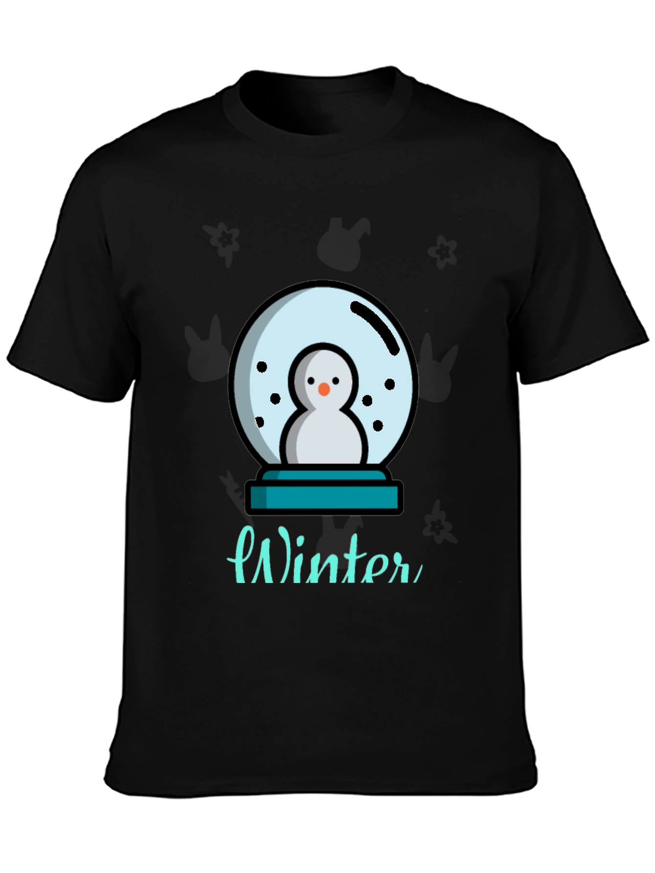 Winter Snow Globe Graphic Tee - Black