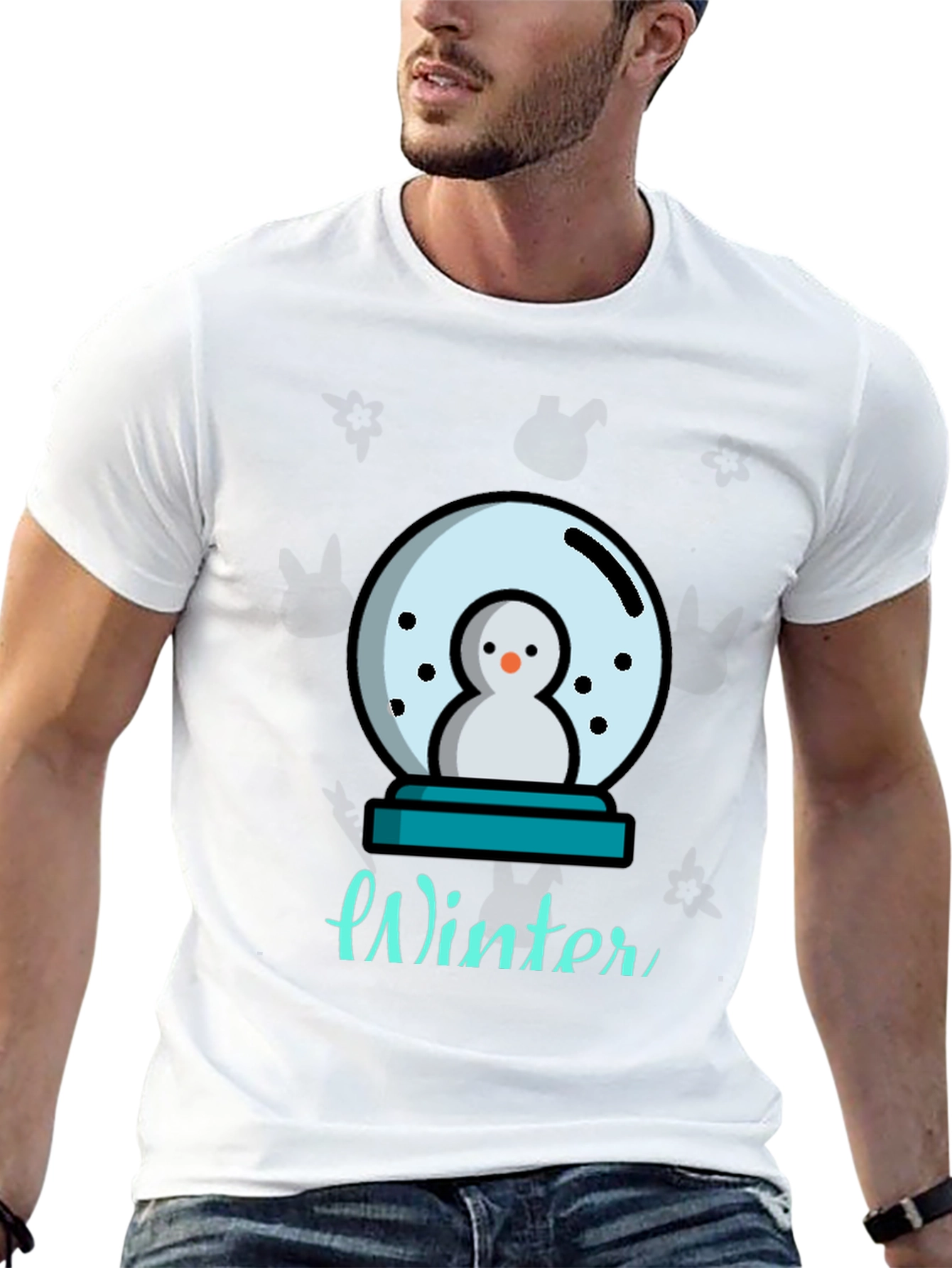 Winter Snow Globe Graphic Tee - Black