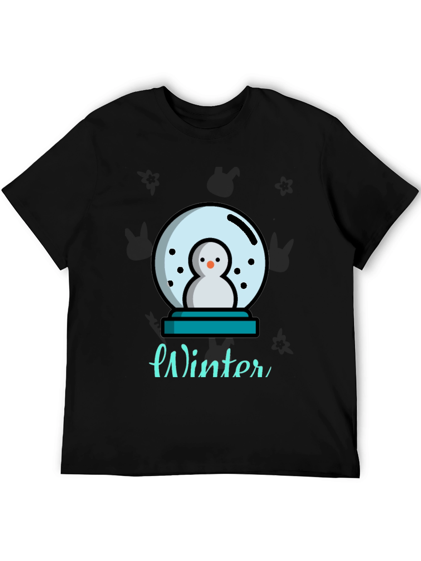 Winter Snow Globe Graphic Tee - Black