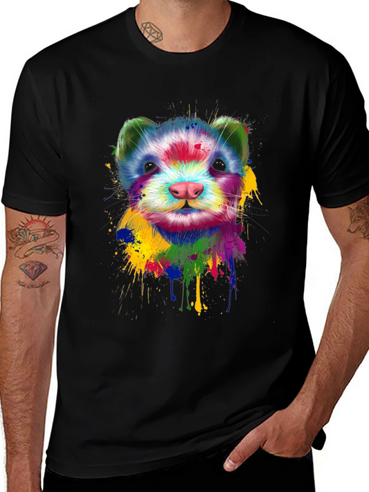 Colorful Ferret T-Shirt - Unique Animal Art Tee