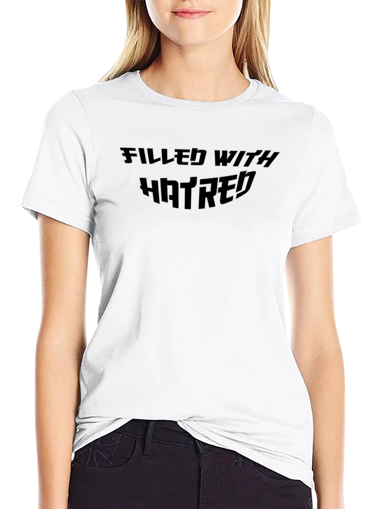 Filled With Hatred Graphic Tee - Black T-Shirt