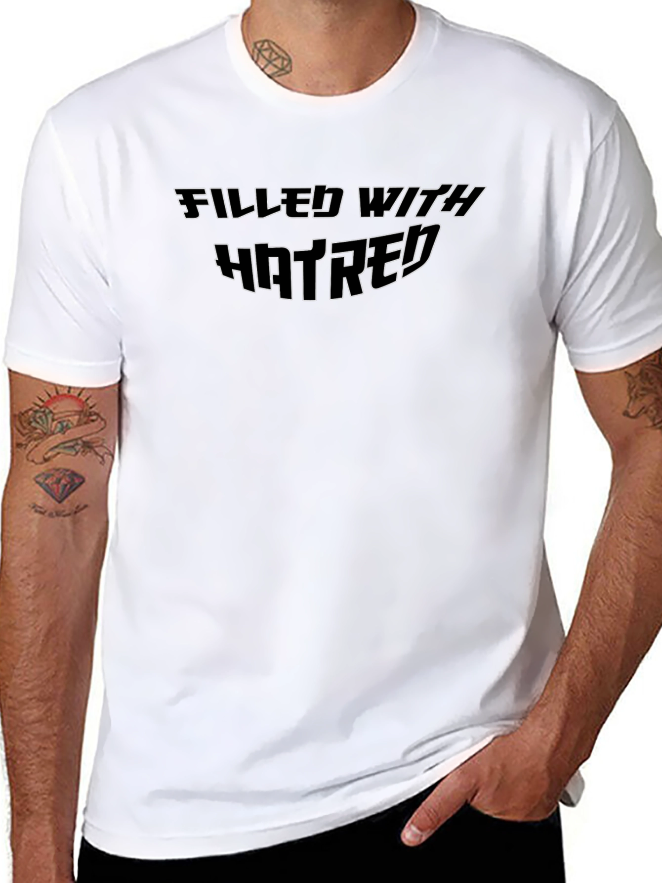 Filled With Hatred Graphic Tee - Black T-Shirt
