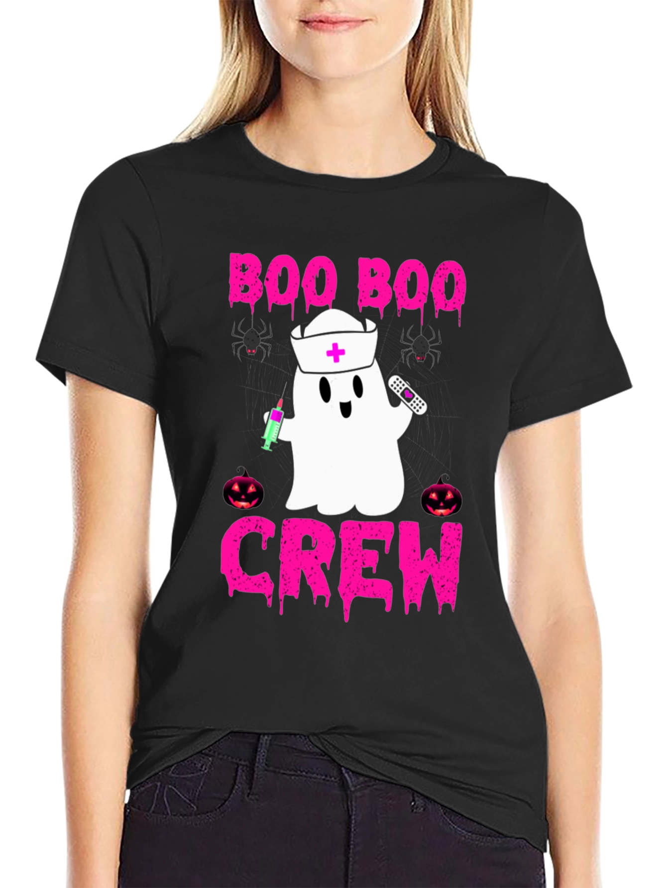 Boo Boo Crew Nurse Ghost Halloween T-Shirt