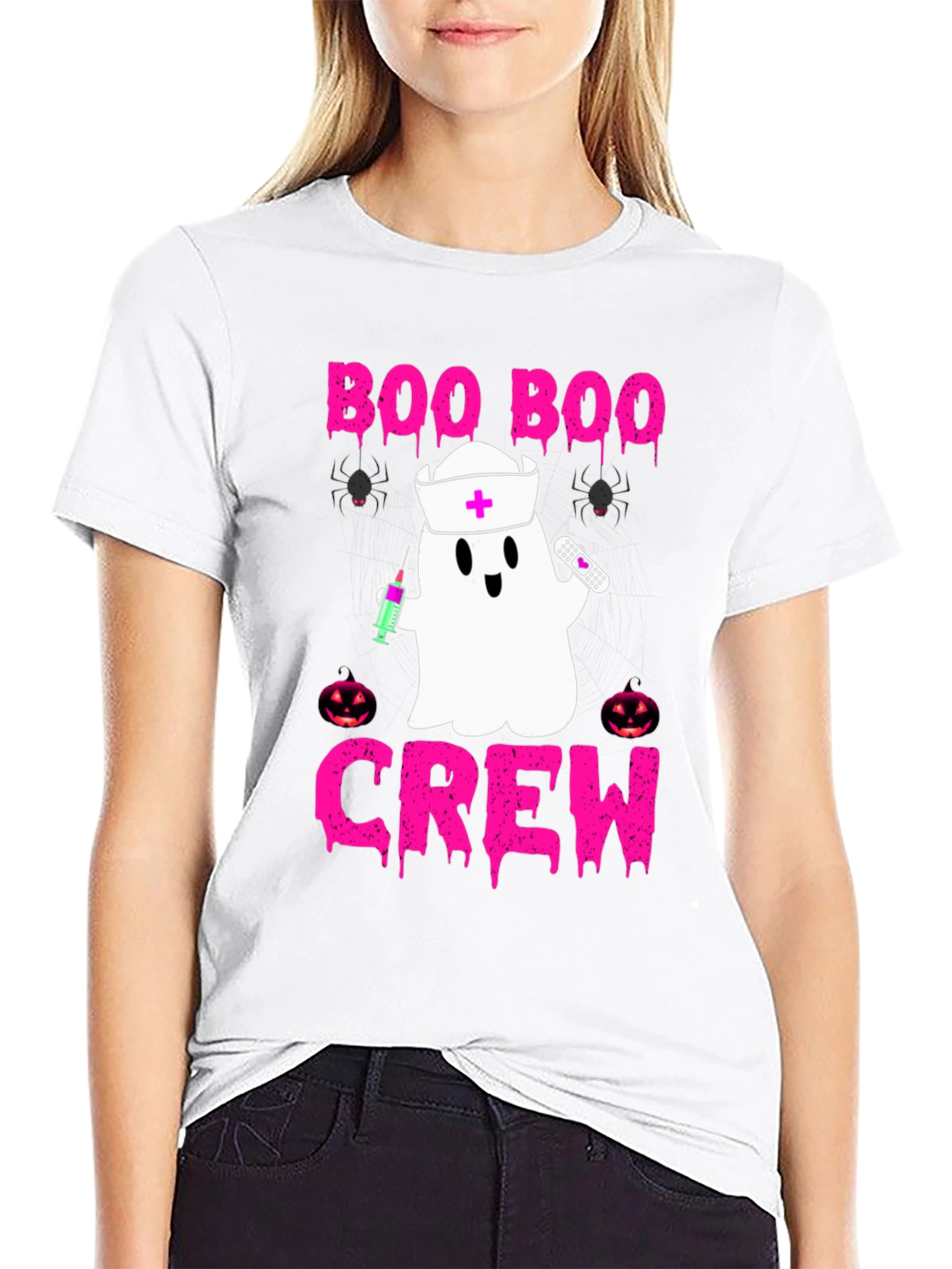 Boo Boo Crew Nurse Ghost Halloween T-Shirt