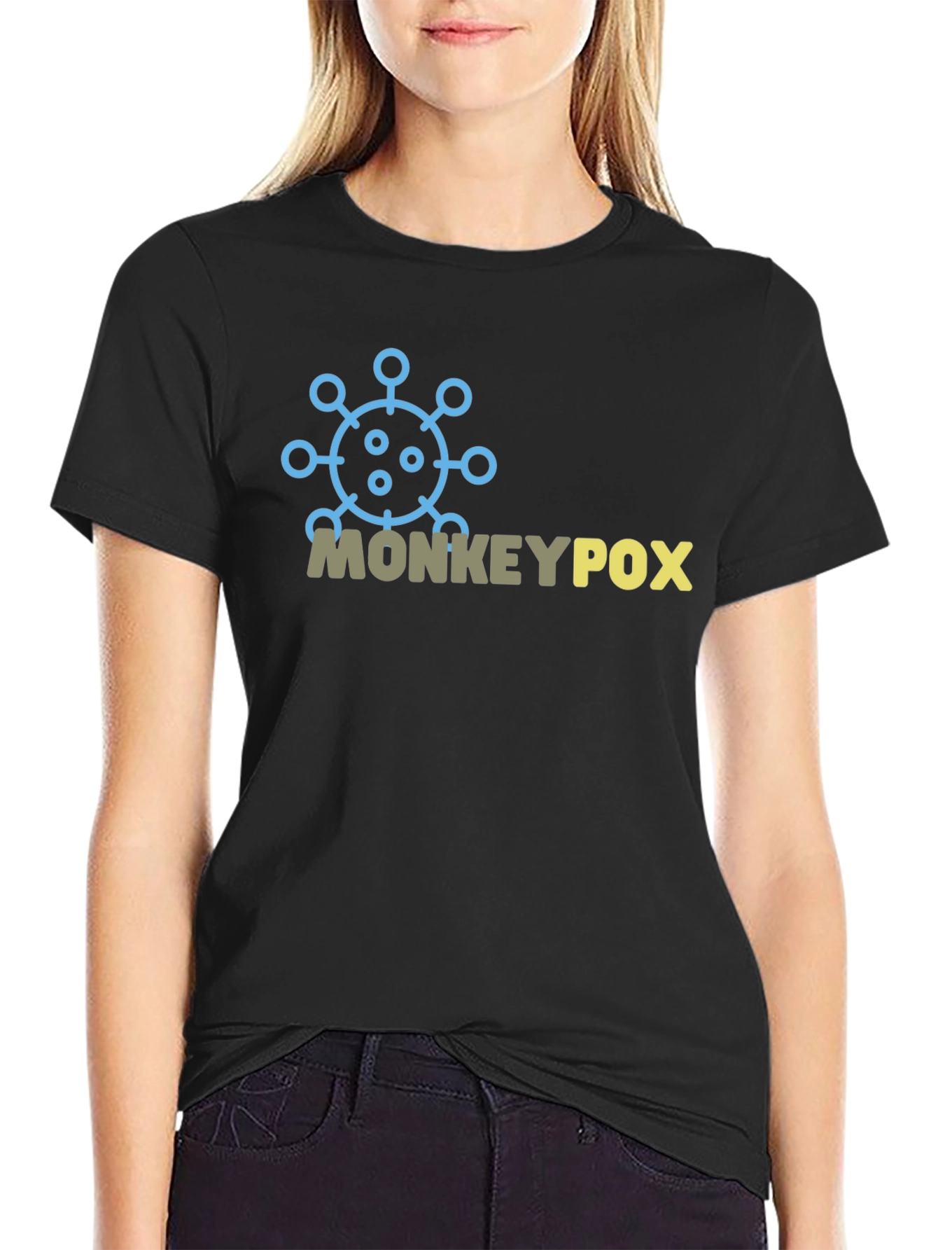 Monkeypox Awareness Graphic Tee - Black Cotton