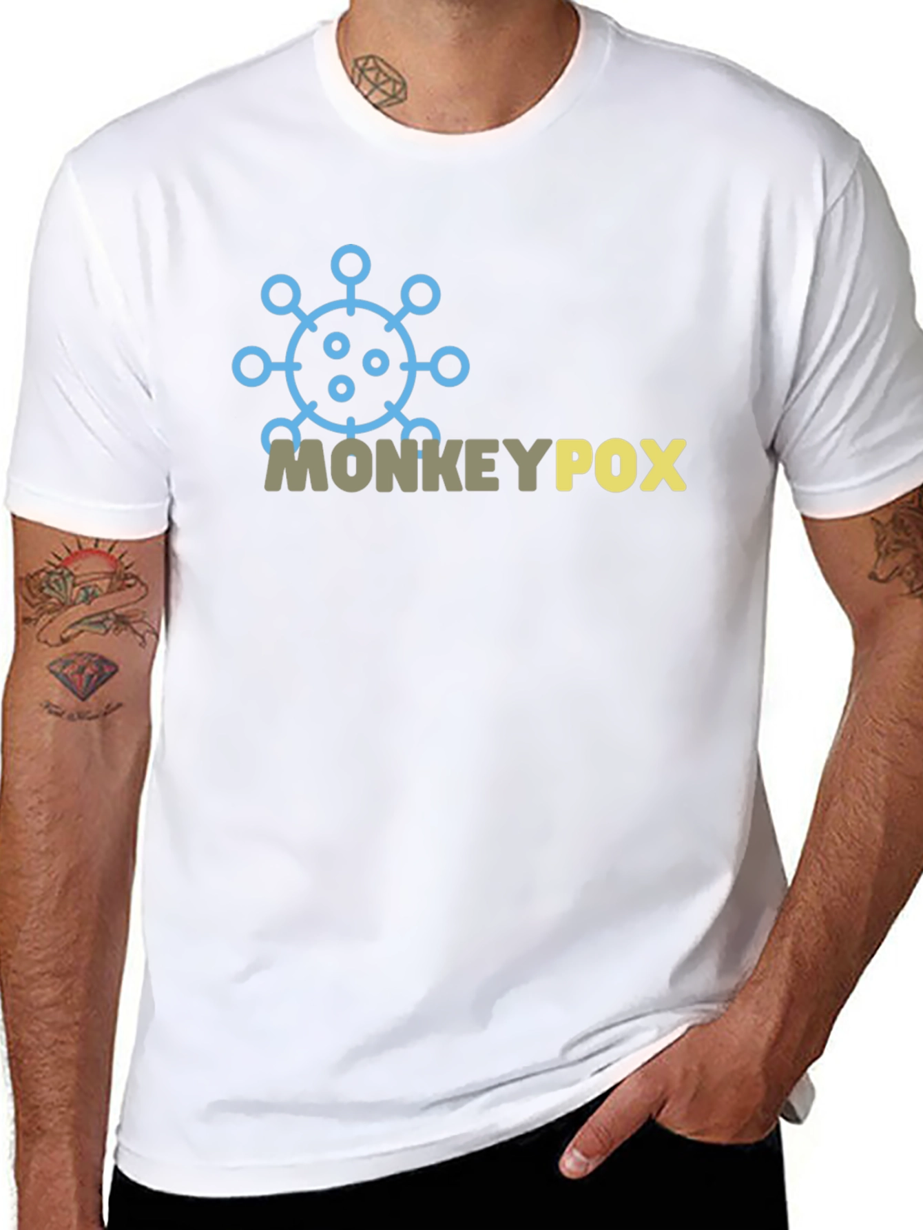 Monkeypox Awareness Graphic Tee - Black Cotton