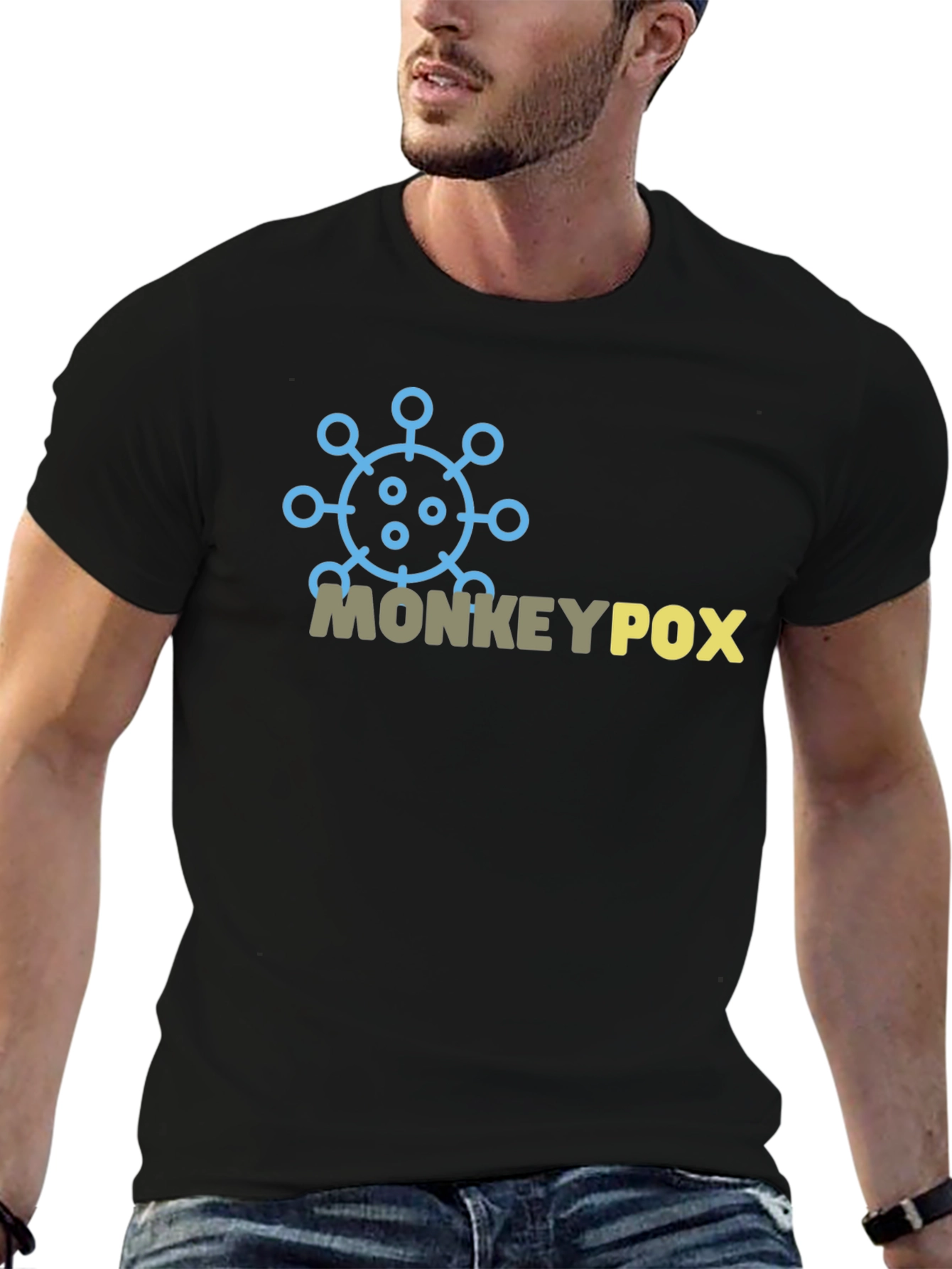 Monkeypox Awareness Graphic Tee - Black Cotton