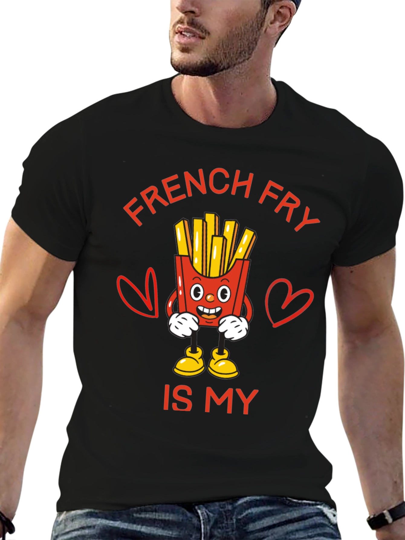 French Fry Is My Valentine Funny Graphic T-Shirt
