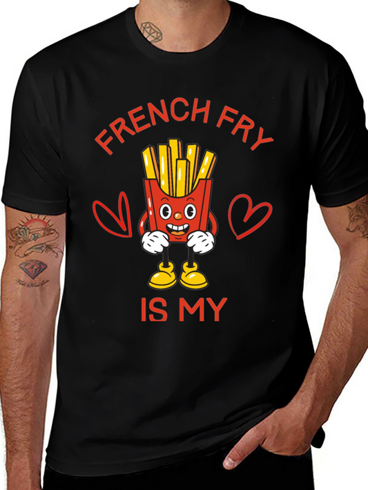 French Fry Is My Valentine Funny Graphic T-Shirt