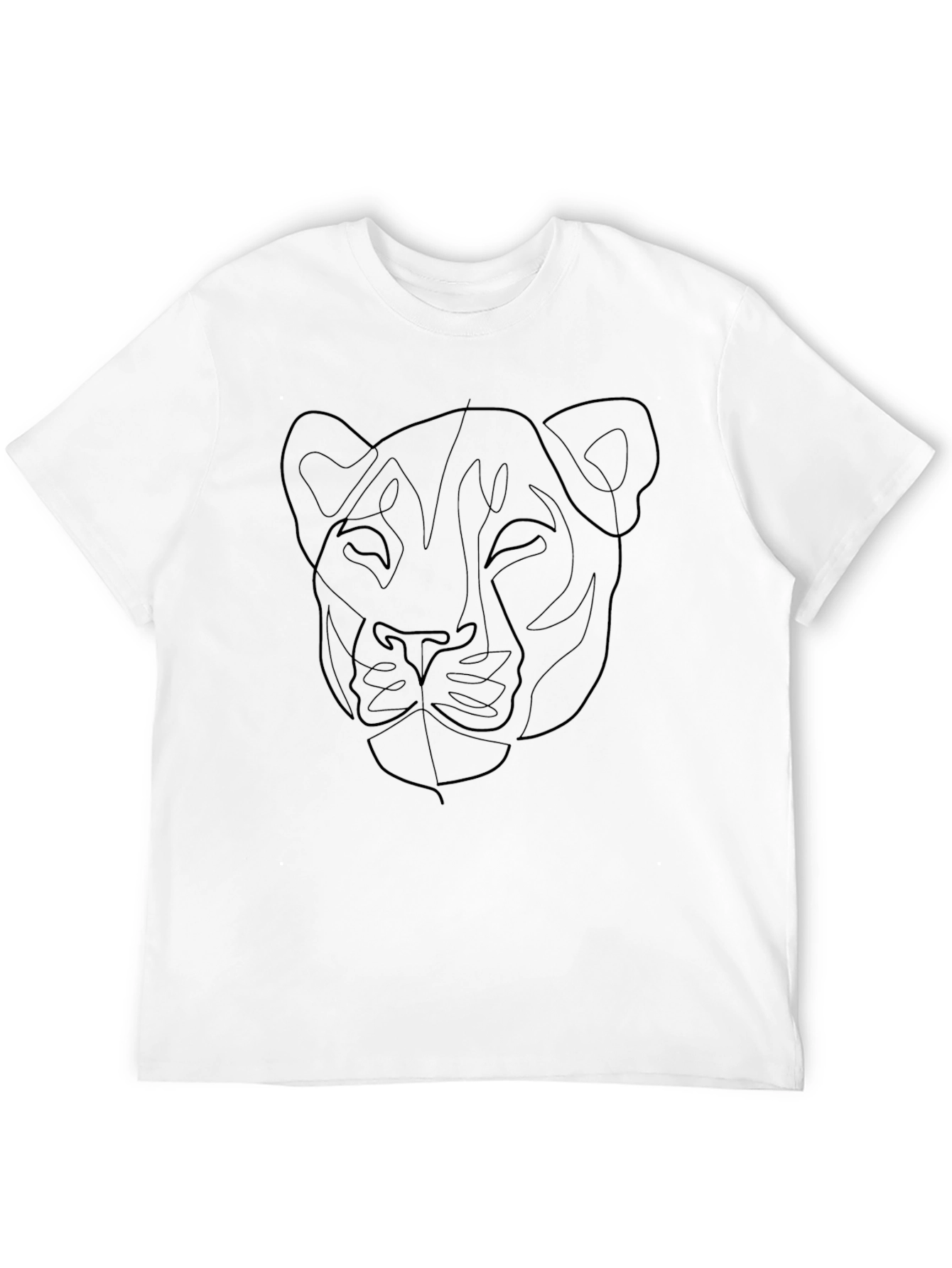 Minimalist Lioness Graphic Black T-Shirt