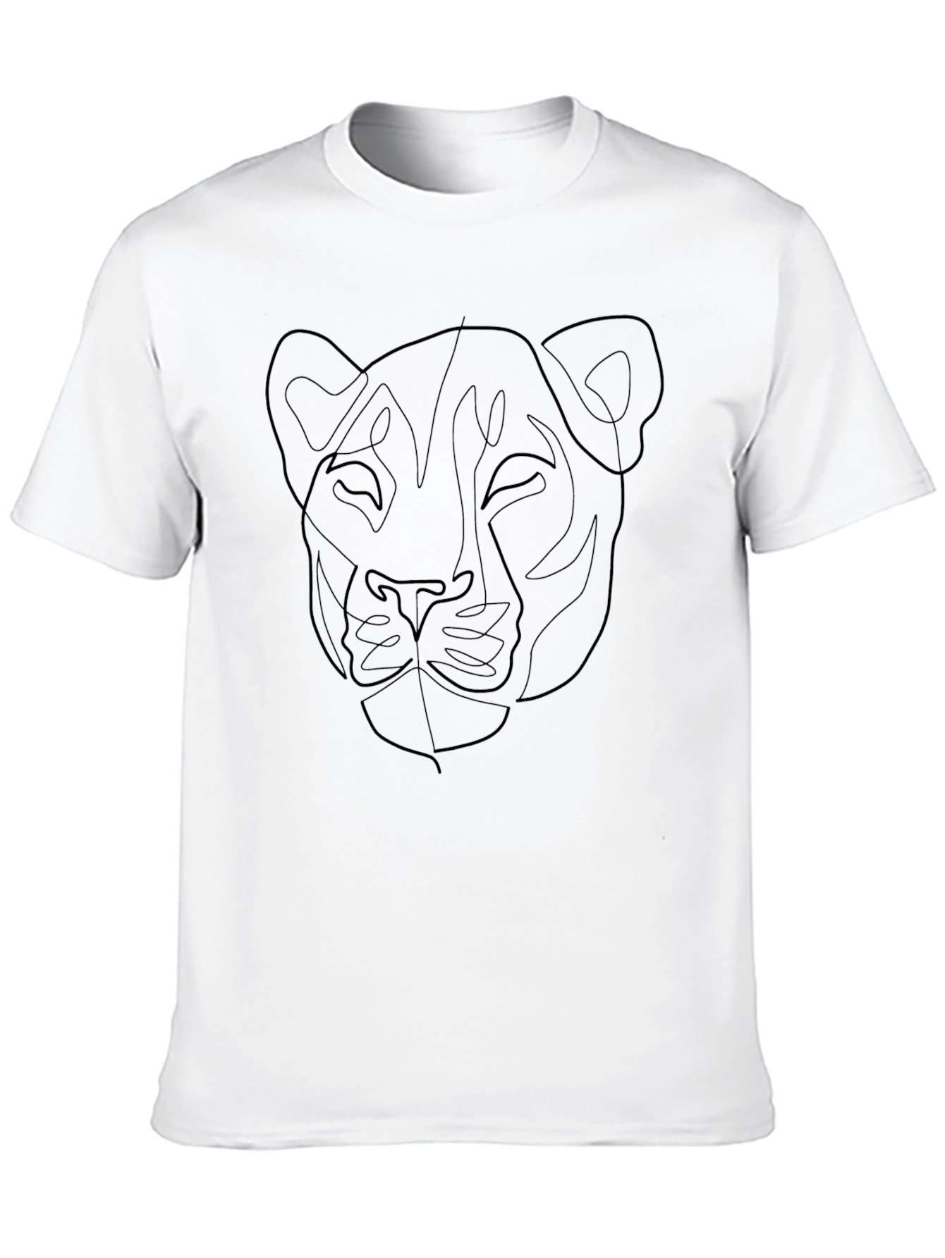 Minimalist Lioness Graphic Black T-Shirt
