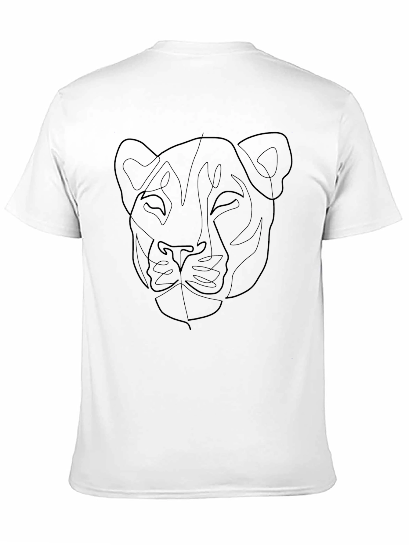 Minimalist Lioness Graphic Black T-Shirt