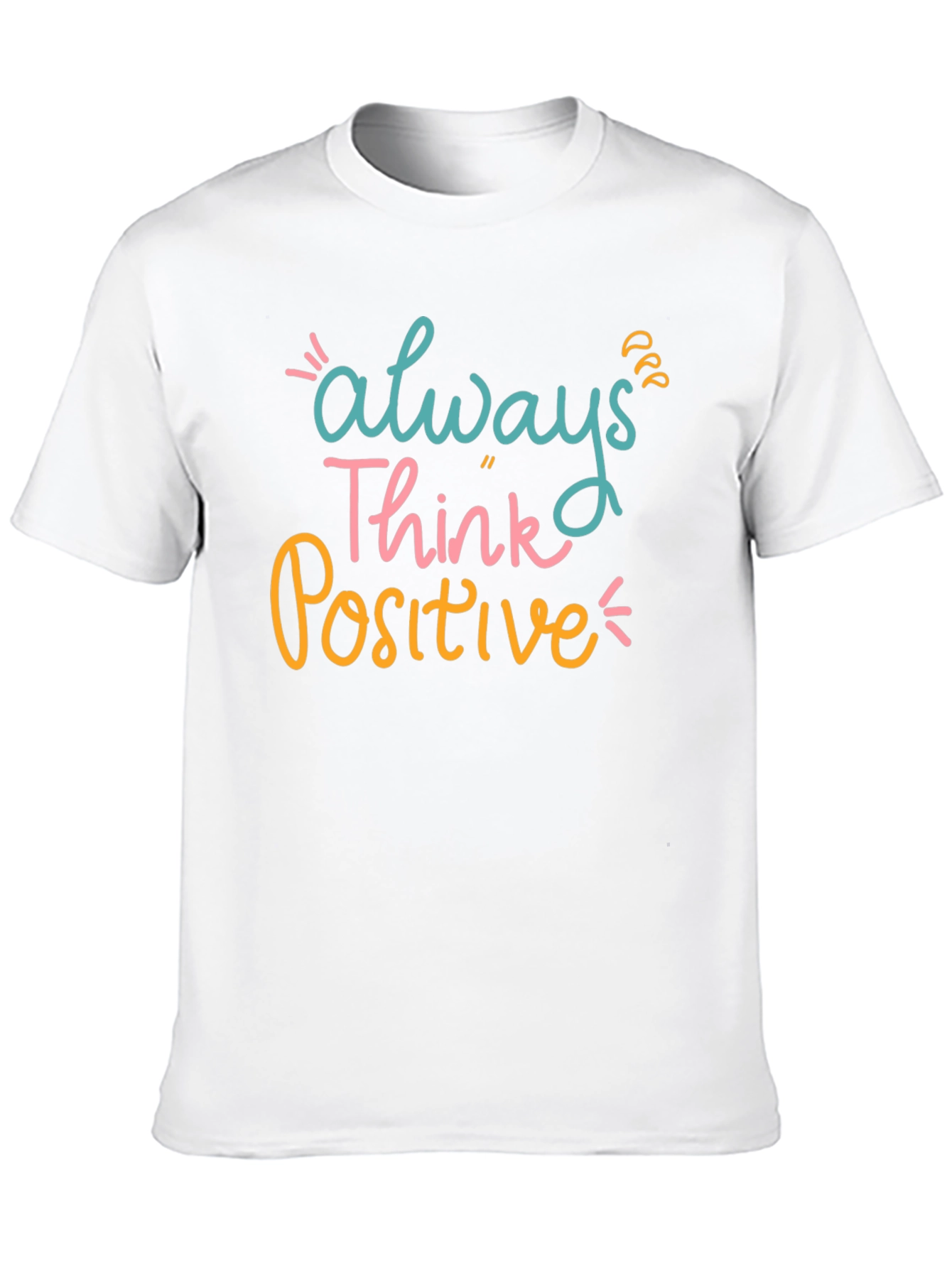 Always Think Positive Graphic Tee - Black Casual T-Shirt