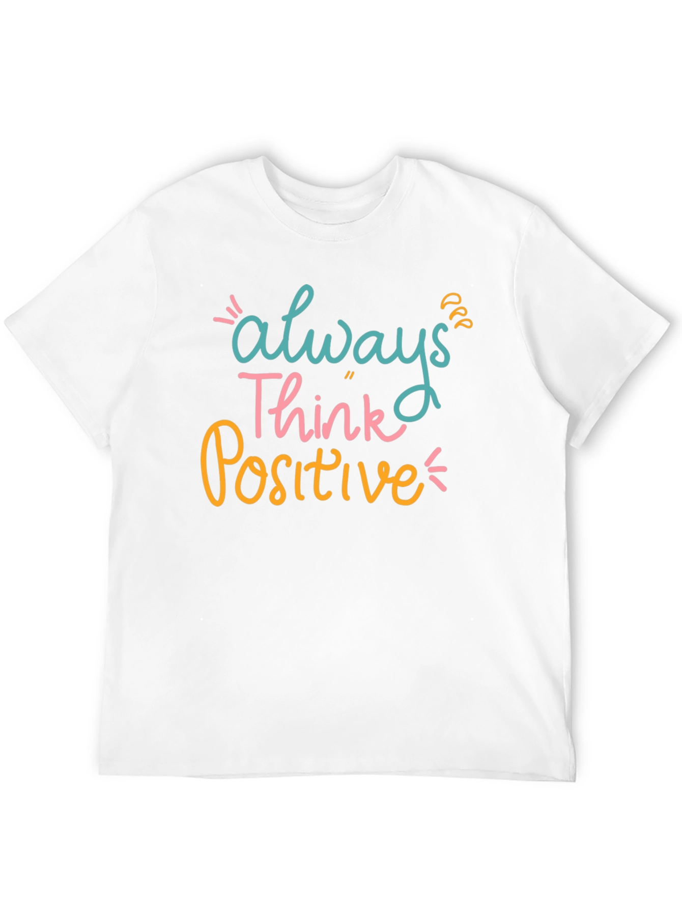 Always Think Positive Graphic Tee - Black Casual T-Shirt