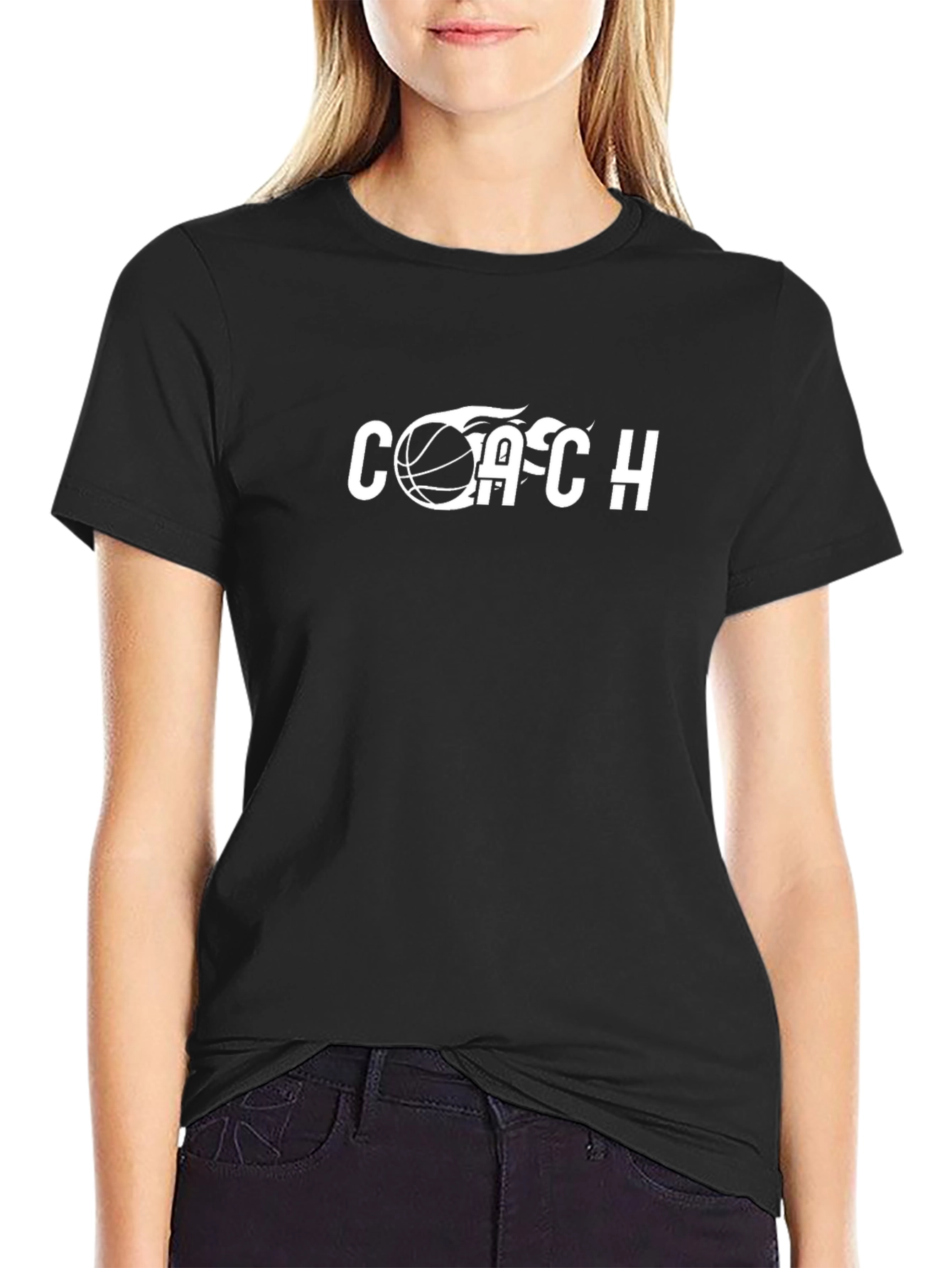 Coach Basketball T-Shirt - Black Graphic Tee