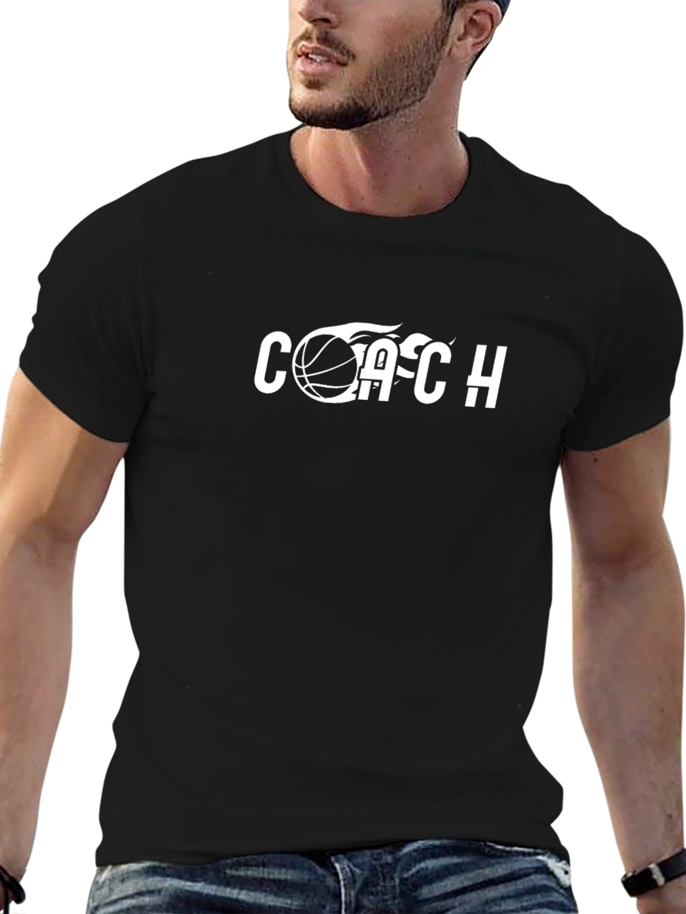 Coach Basketball T-Shirt - Black Graphic Tee