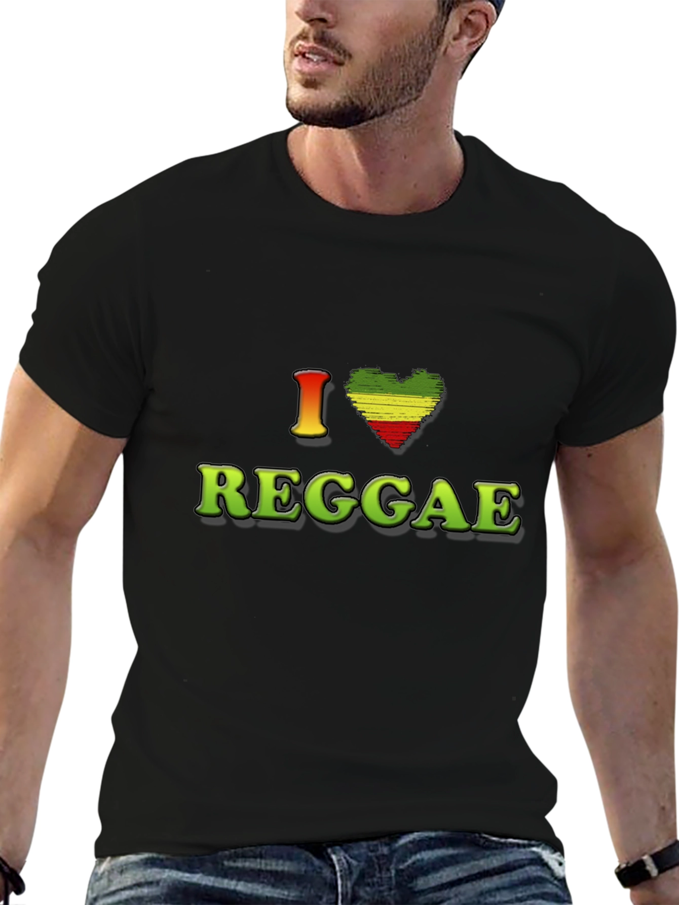 I Love Reggae Graphic Tee - Black