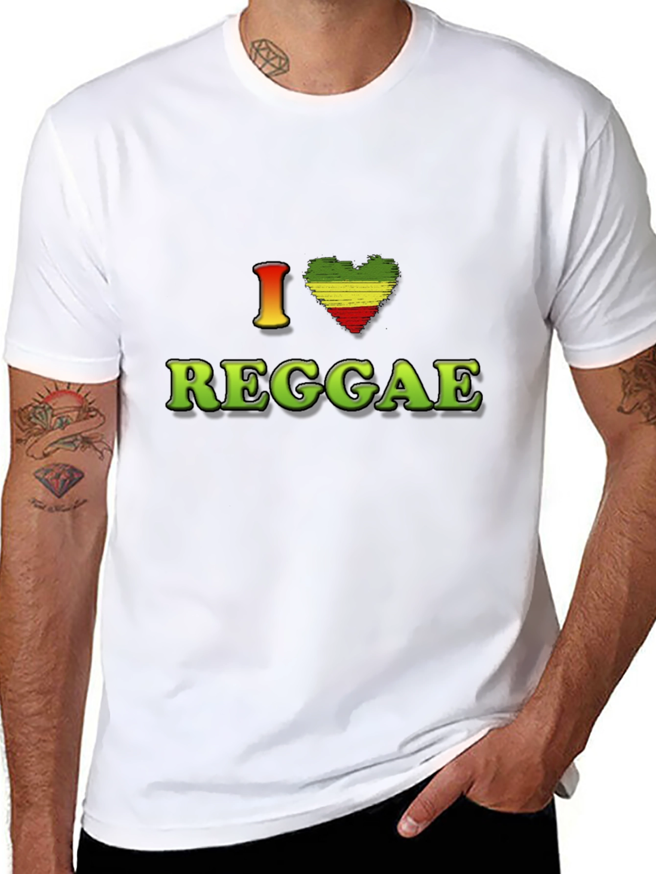 I Love Reggae Graphic Tee - Black