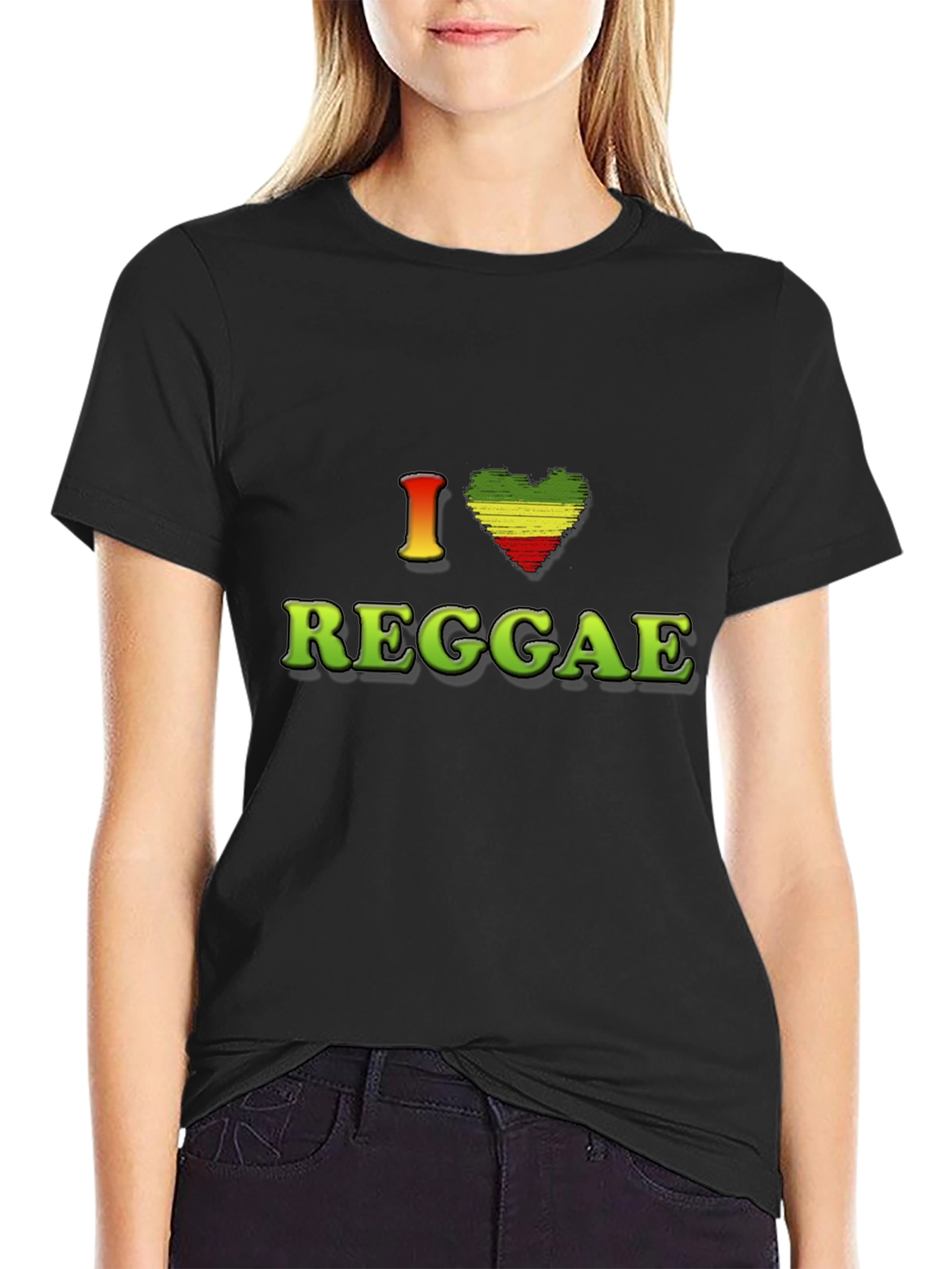 I Love Reggae Graphic Tee - Black