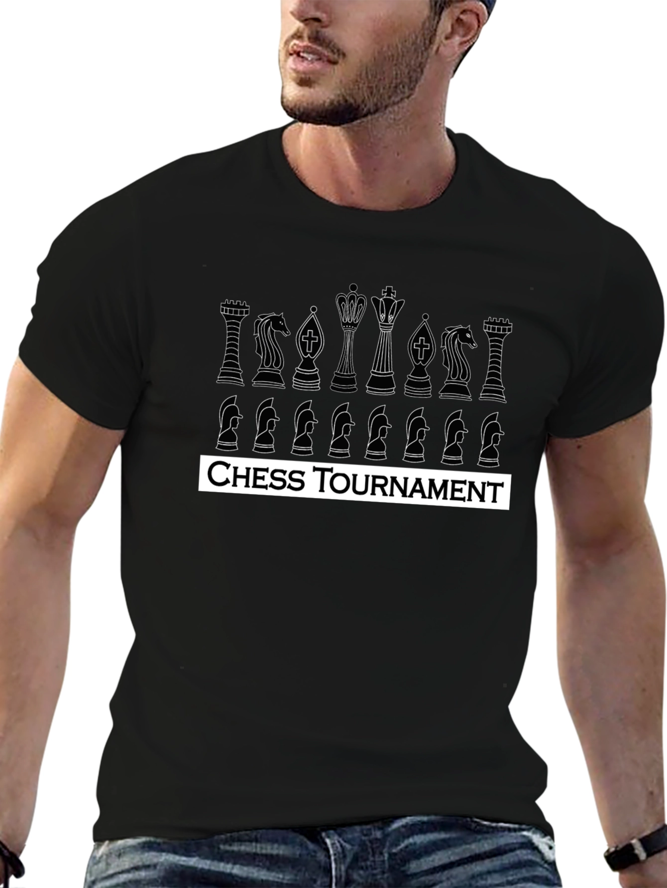 Chess Tournament T-Shirt - Black Cotton Tee