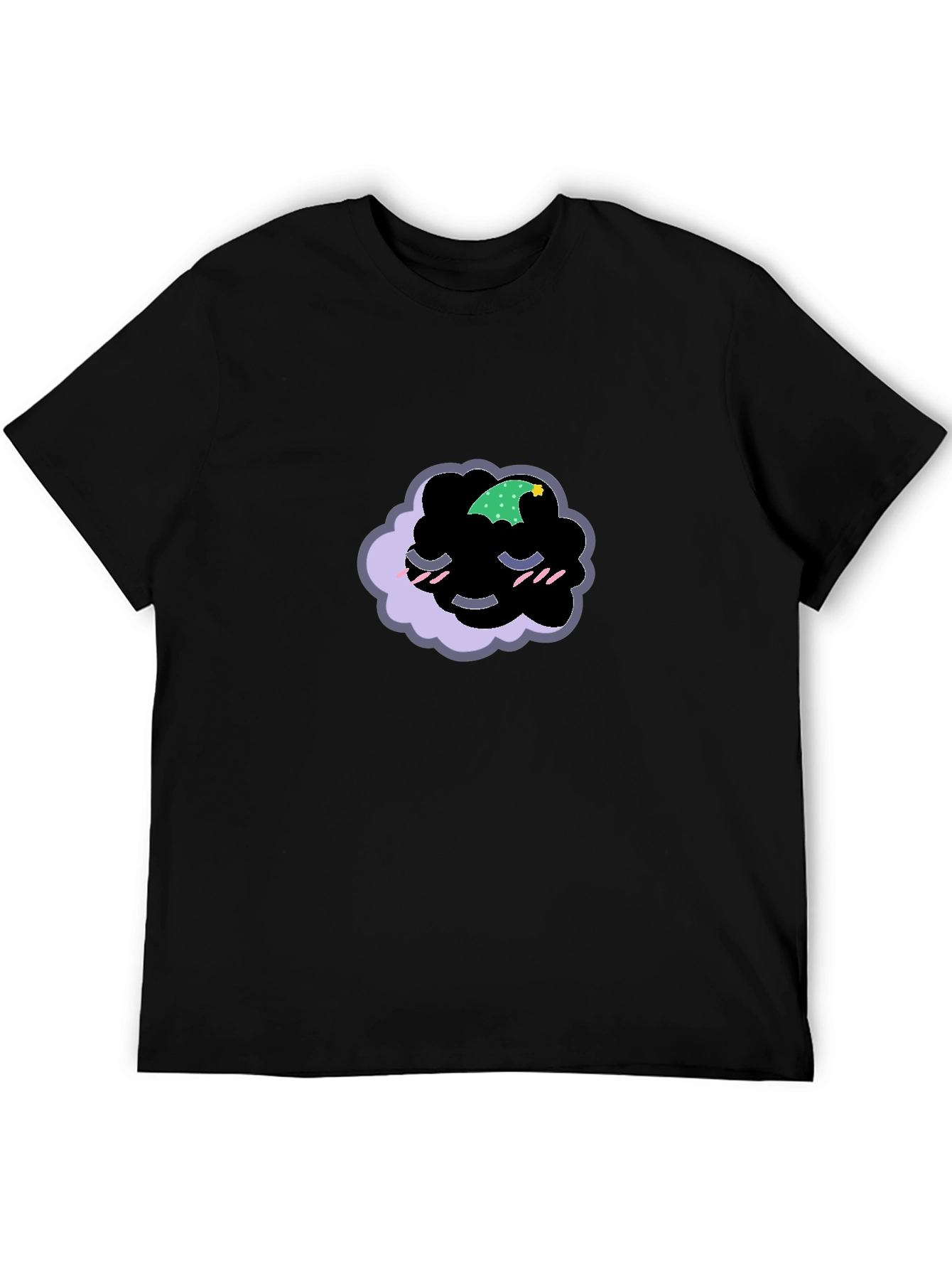 Dreamy Cloud Graphic Tee - Black Cotton Comfort