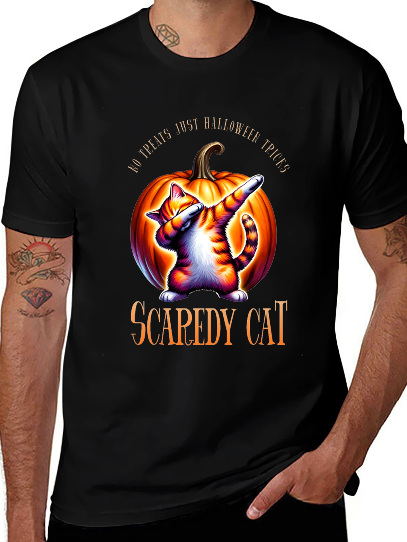 Halloween Scaredy Cat Dabbing T-Shirt