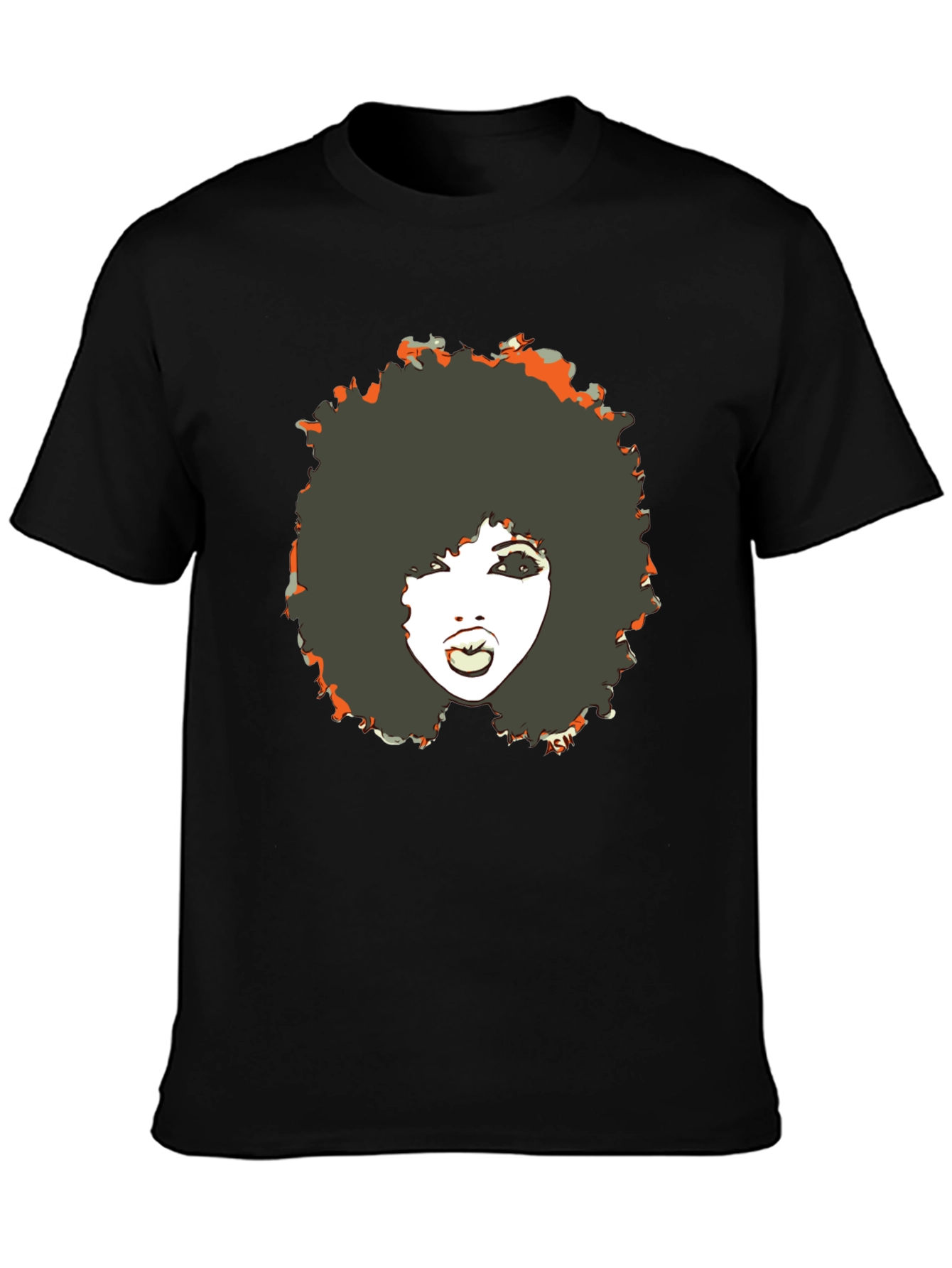 Retro Afro Woman Graphic Tee - Cool Black T-Shirt