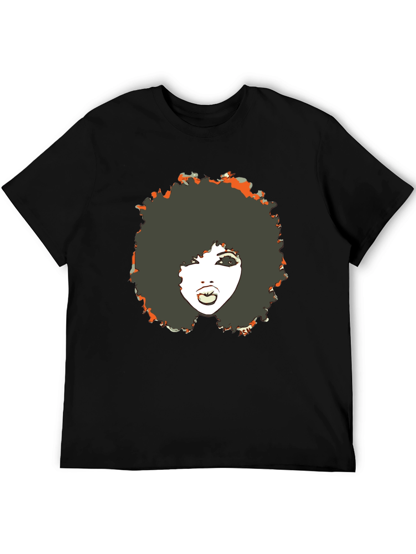 Retro Afro Woman Graphic Tee - Cool Black T-Shirt