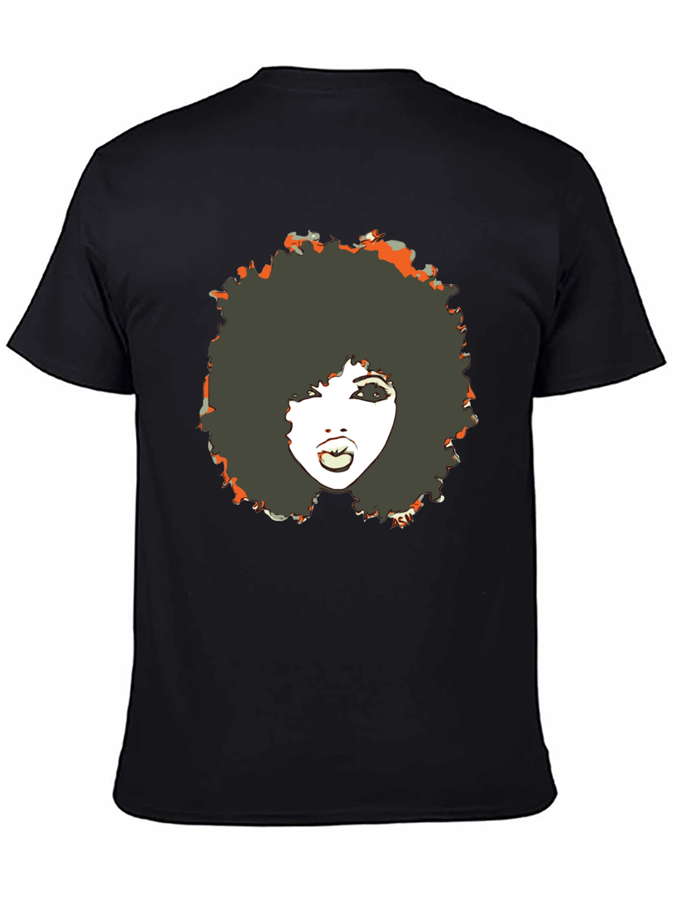 Retro Afro Woman Graphic Tee - Cool Black T-Shirt