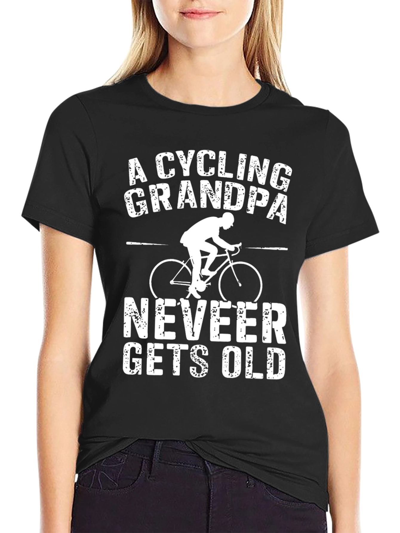 Cycling Grandpa T-Shirt - Never Gets Old Bike Tee
