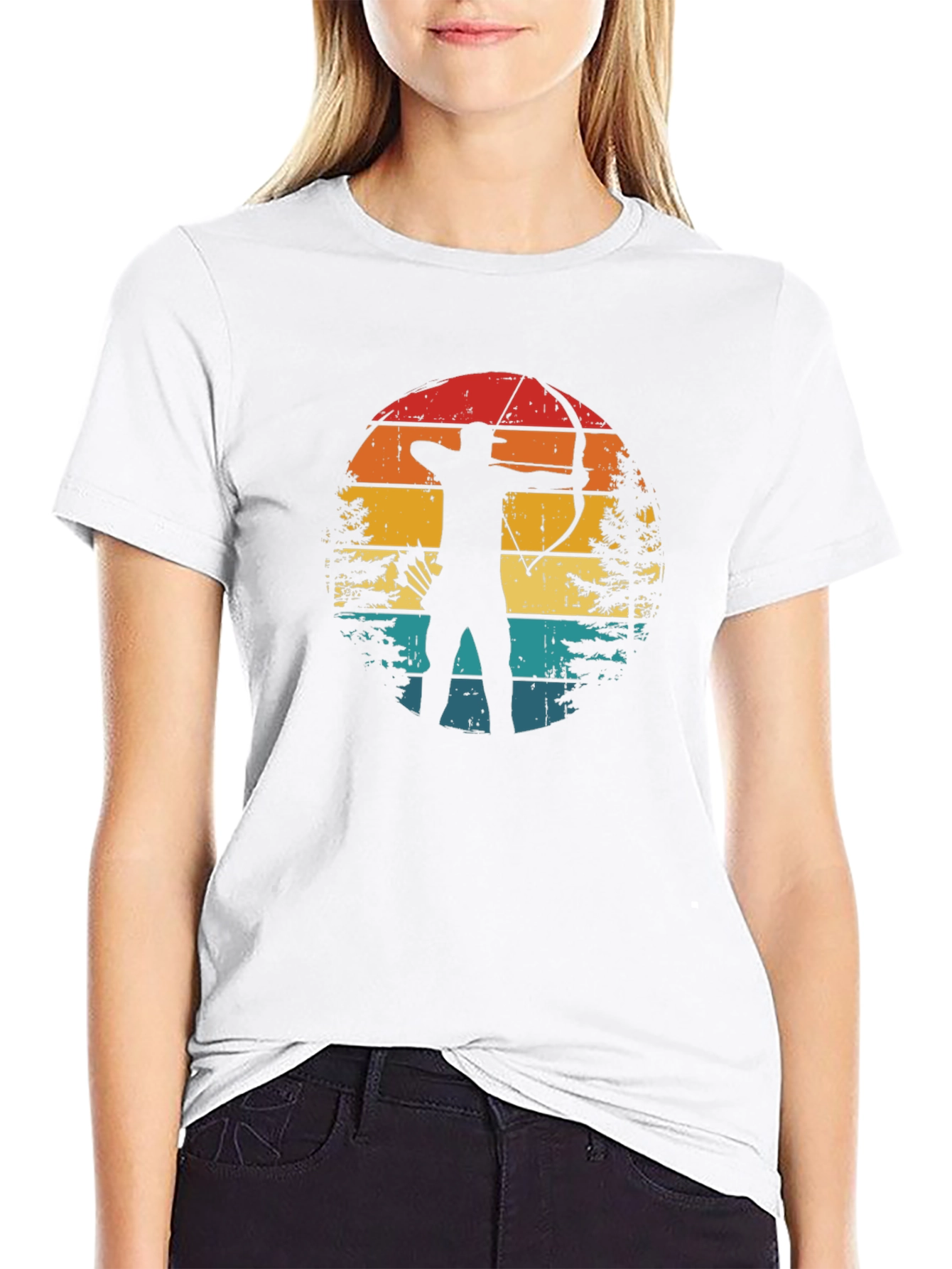 Archery Sunset Graphic Tee - Retro Style