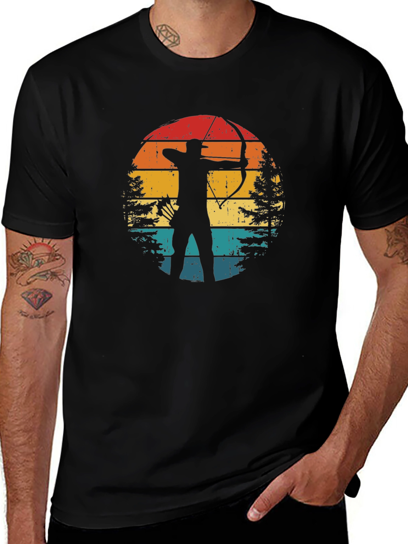 Archery Sunset Graphic Tee - Retro Style