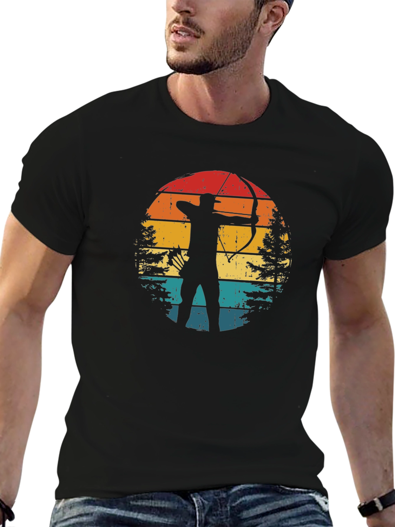 Archery Sunset Graphic Tee - Retro Style