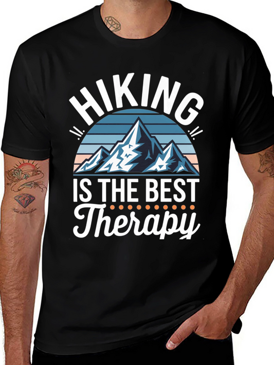 Hiking Therapy Graphic Tee - Mountain Lover Shirt