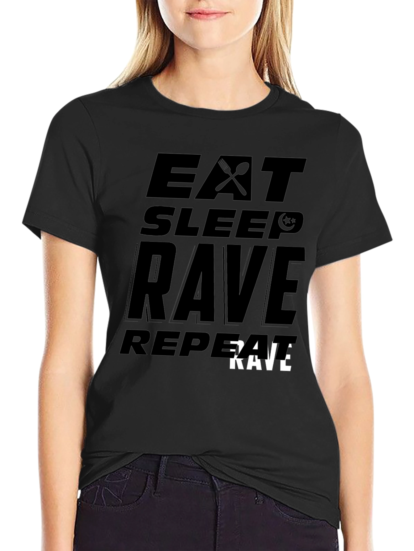 Eat Sleep Rave Repeat Graphic Tee