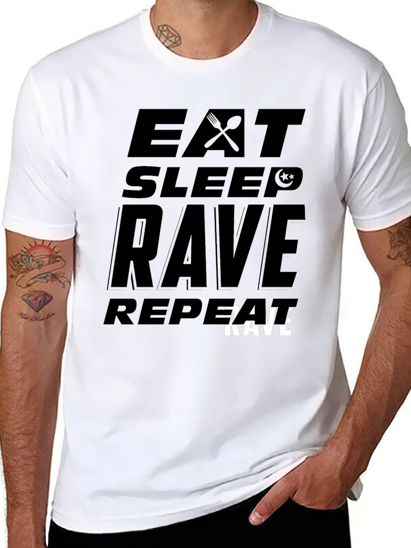 Eat Sleep Rave Repeat Graphic Tee