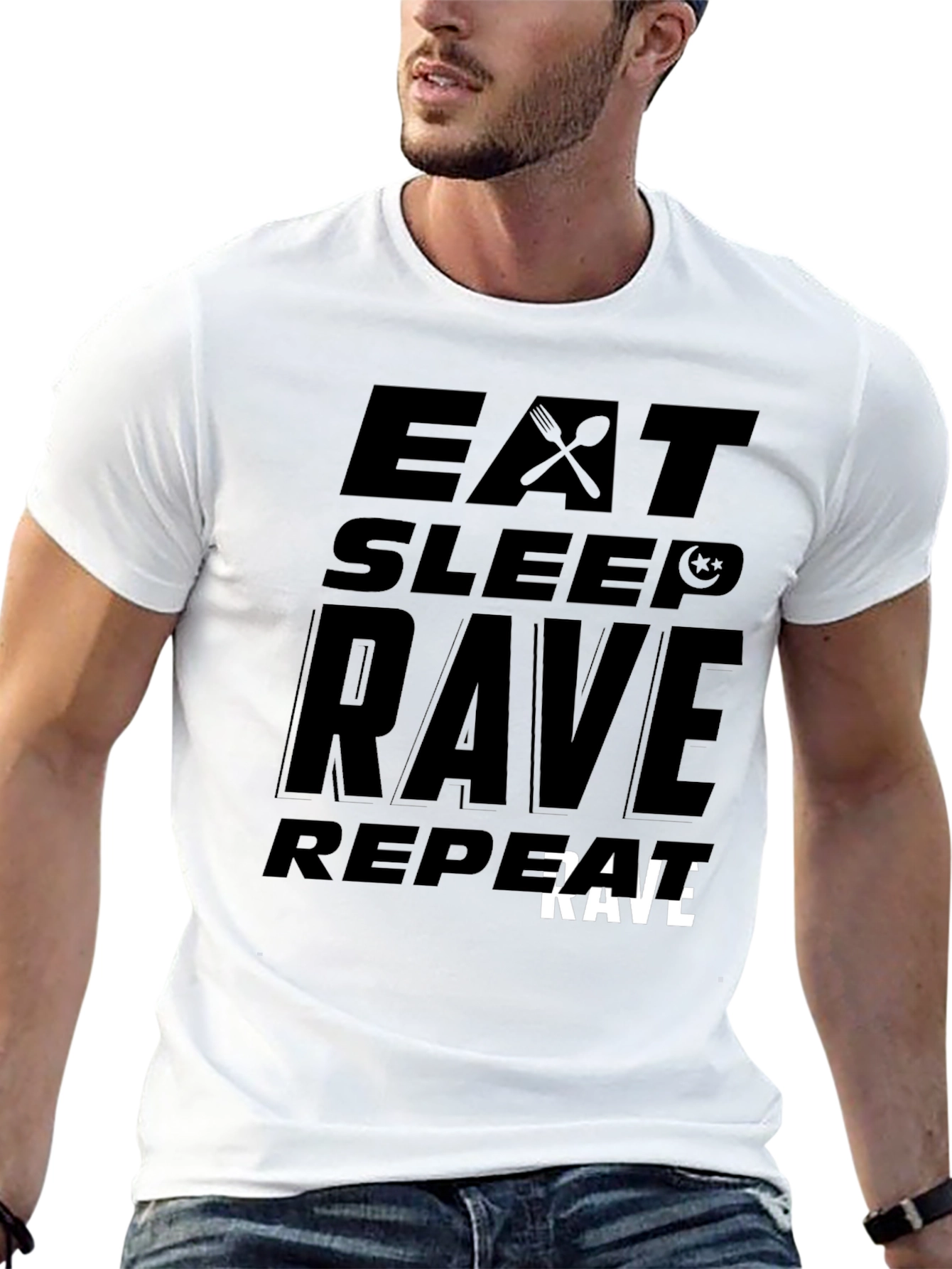 Eat Sleep Rave Repeat Graphic Tee